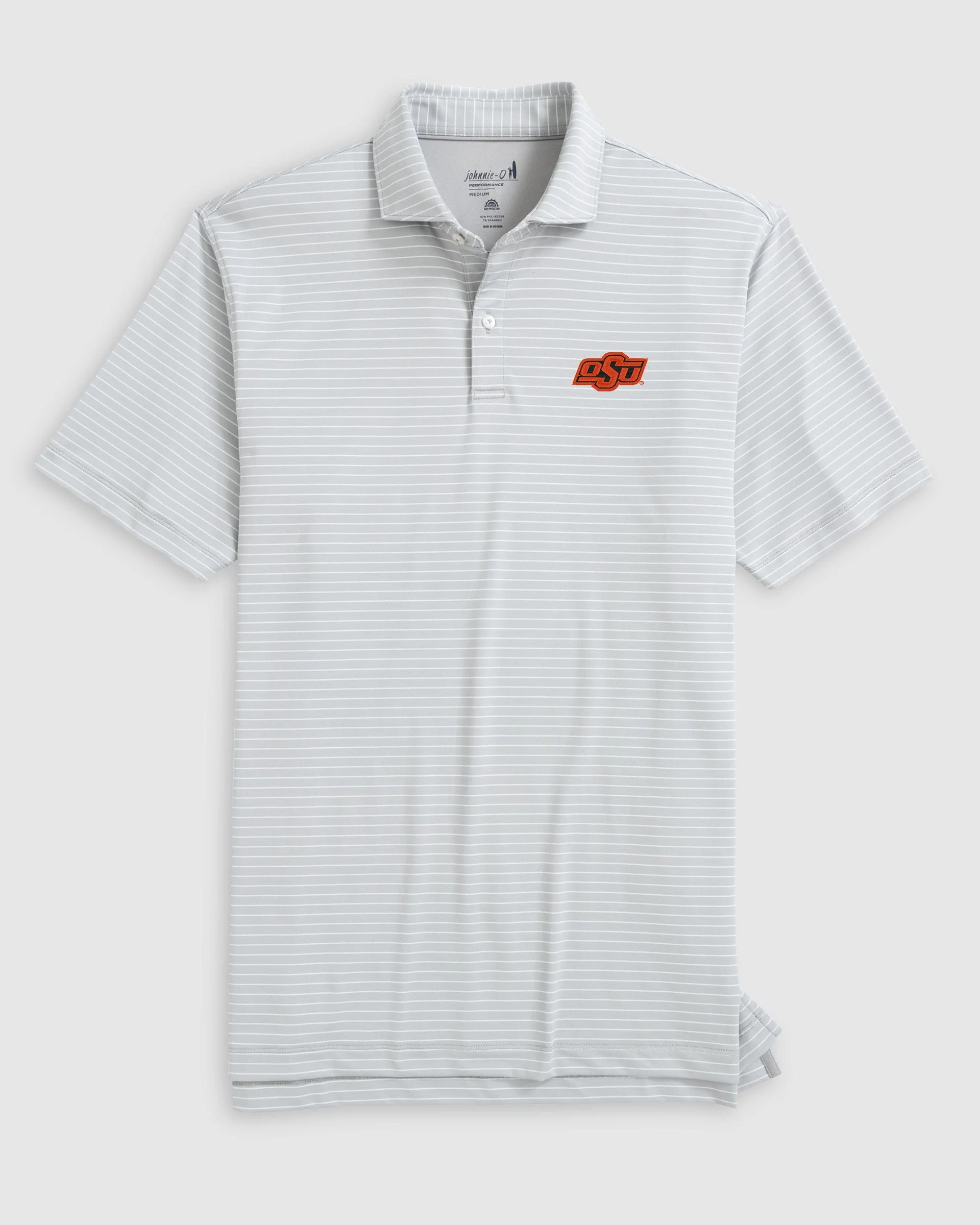 Oklahoma State Beau Striped Performance Jersey Polo