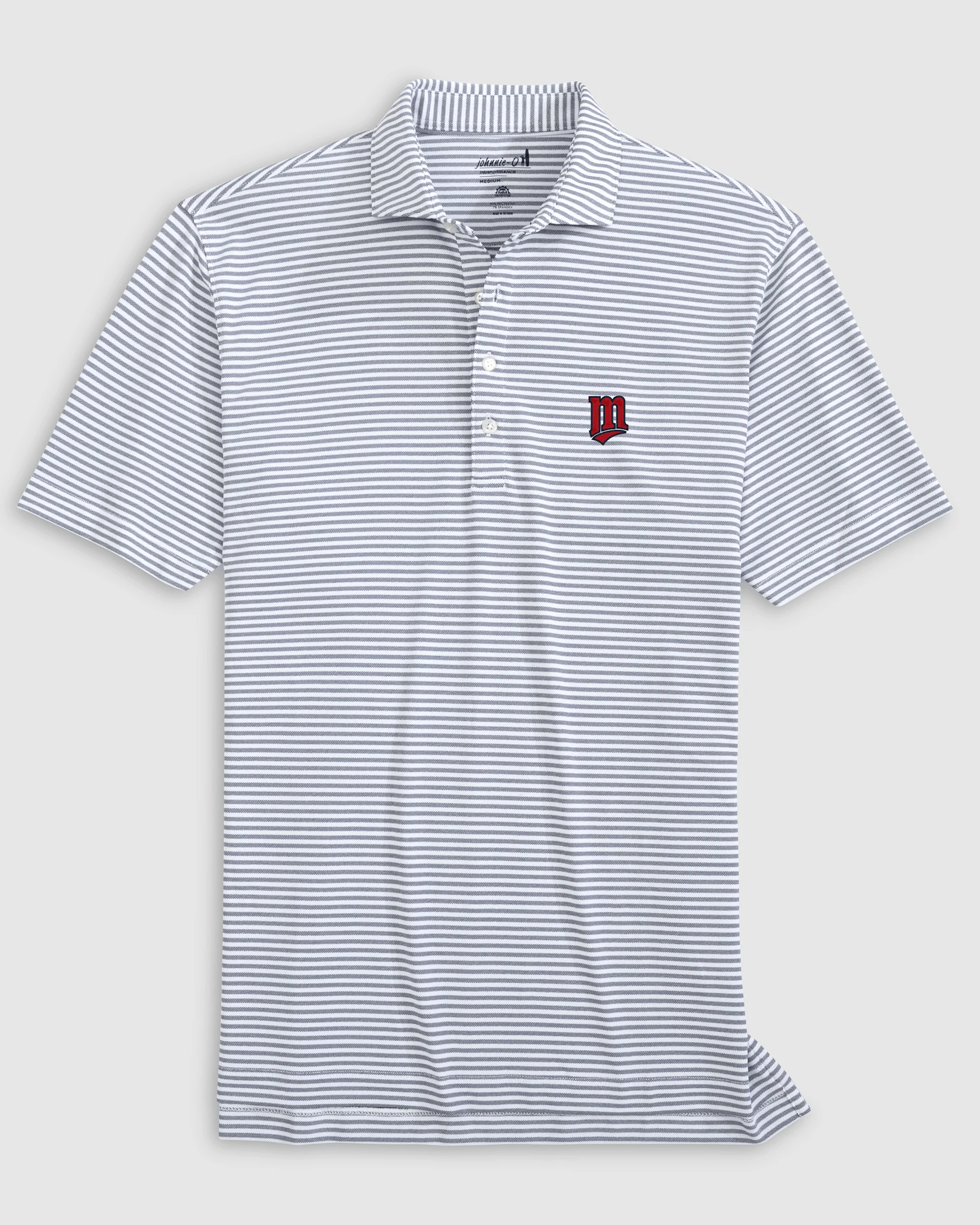 Minnesota Twins Stetsons Performance Mesh Polo - Cooperstown Logo