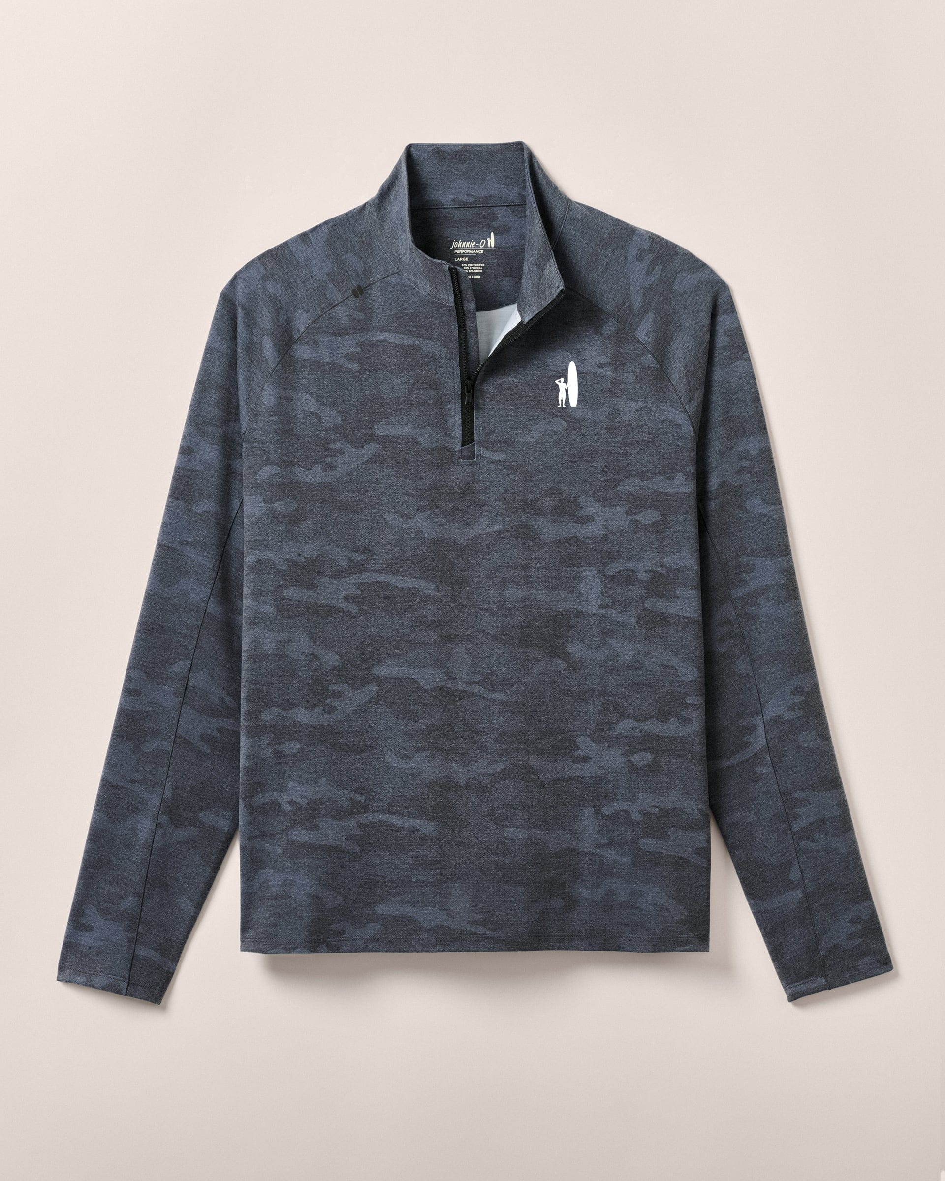 Custom Surfer Logo Patton Performance Camo 1/4 Zip Pullover