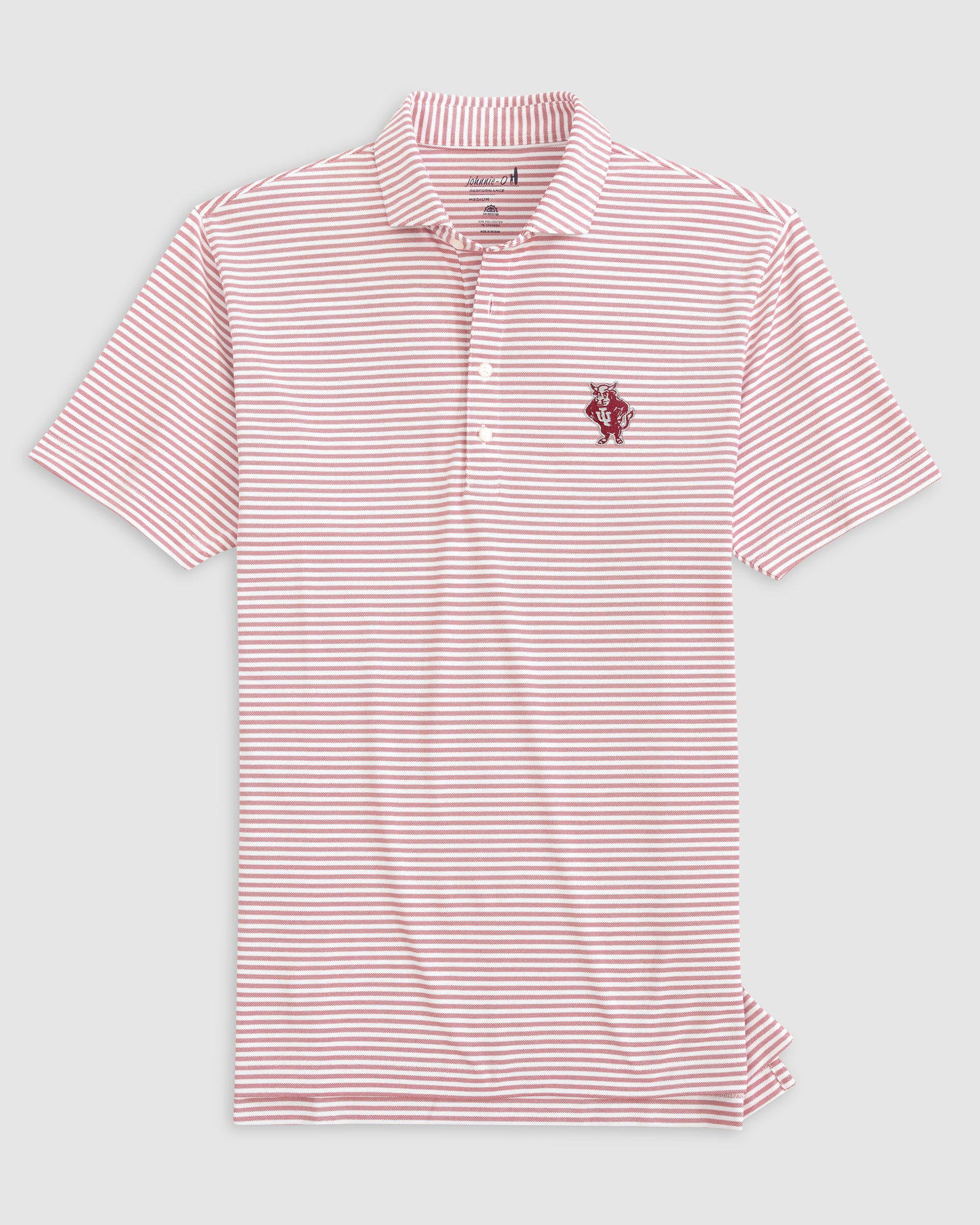 Indiana Stetsons Striped Performance Mesh Polo - Vault Logo