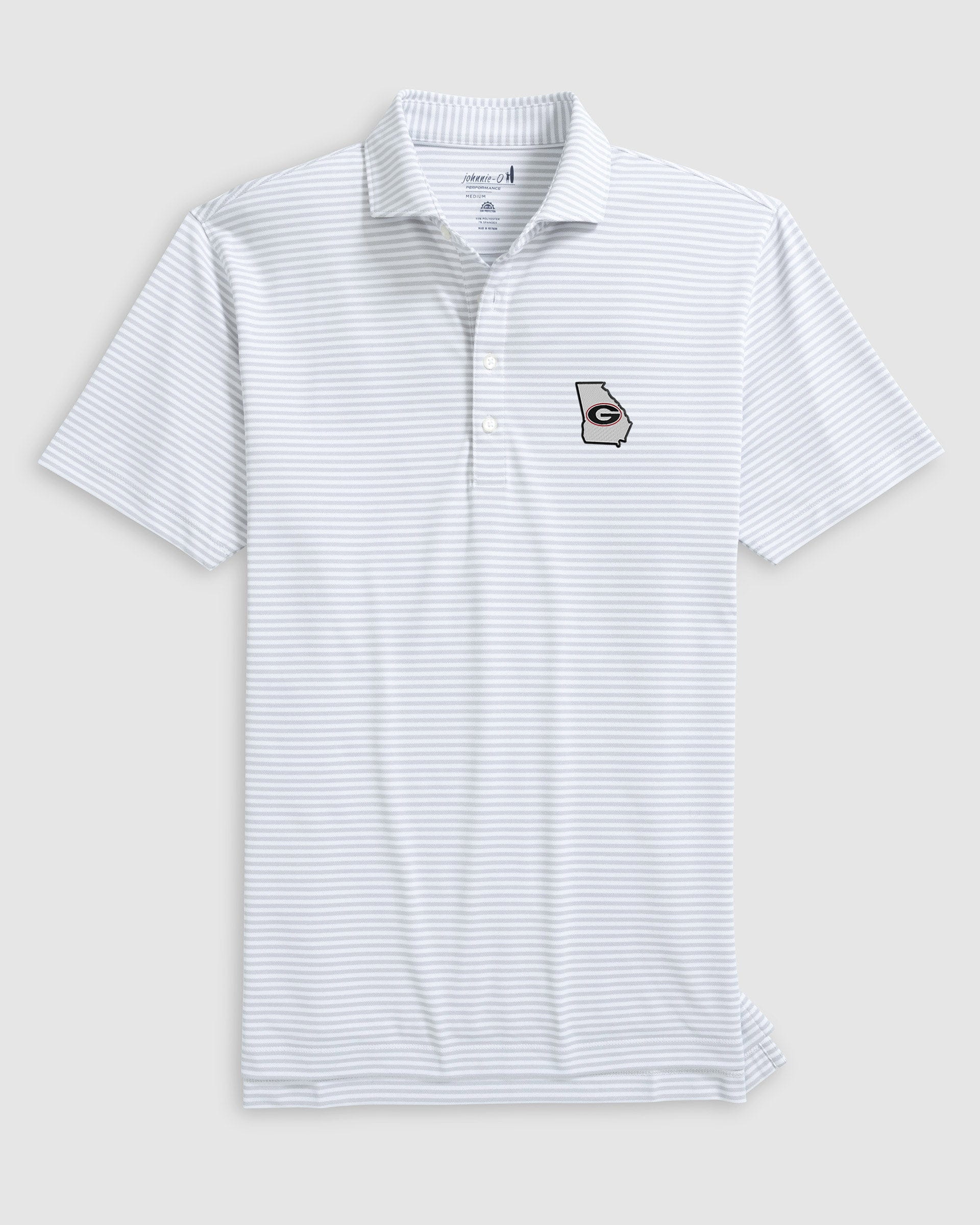 Georgia Stetsons Striped Performance Mesh Polo - State Logo