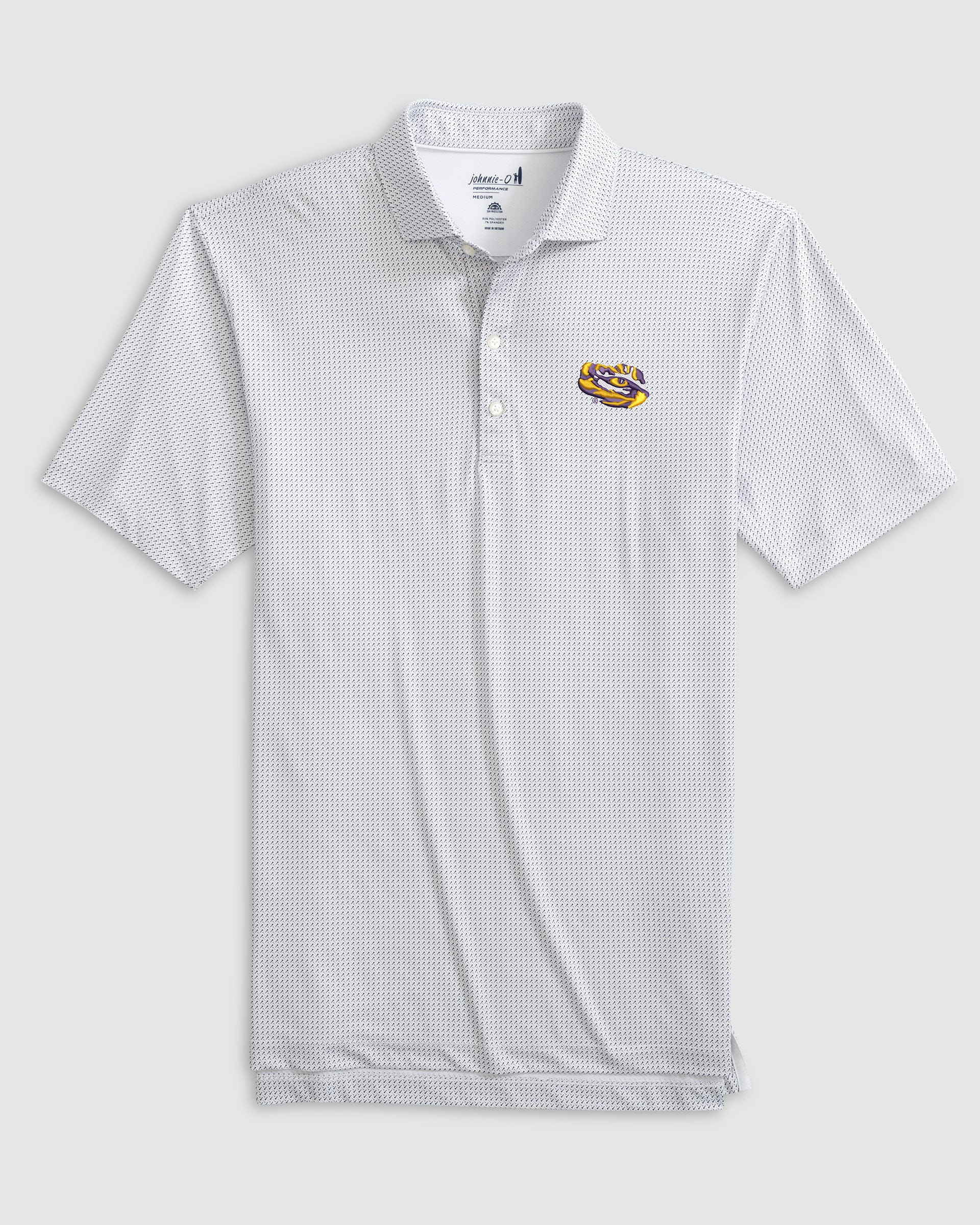 Louisiana State Tee Time Printed Performance Jersey Polo - Tiger Eye Logo