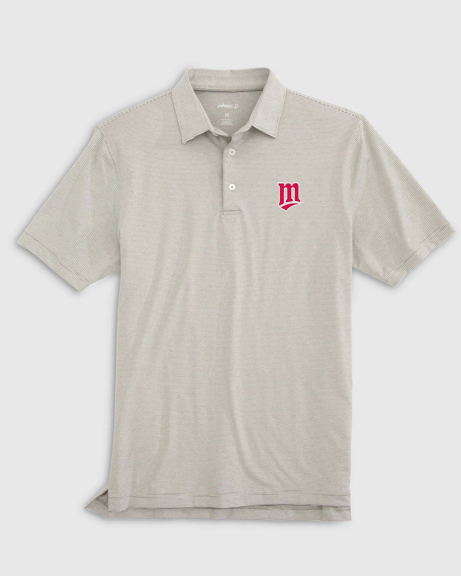 Minnesota Twins Lyndonn Striped Jersey Performance Polo - Cooperstown Logo