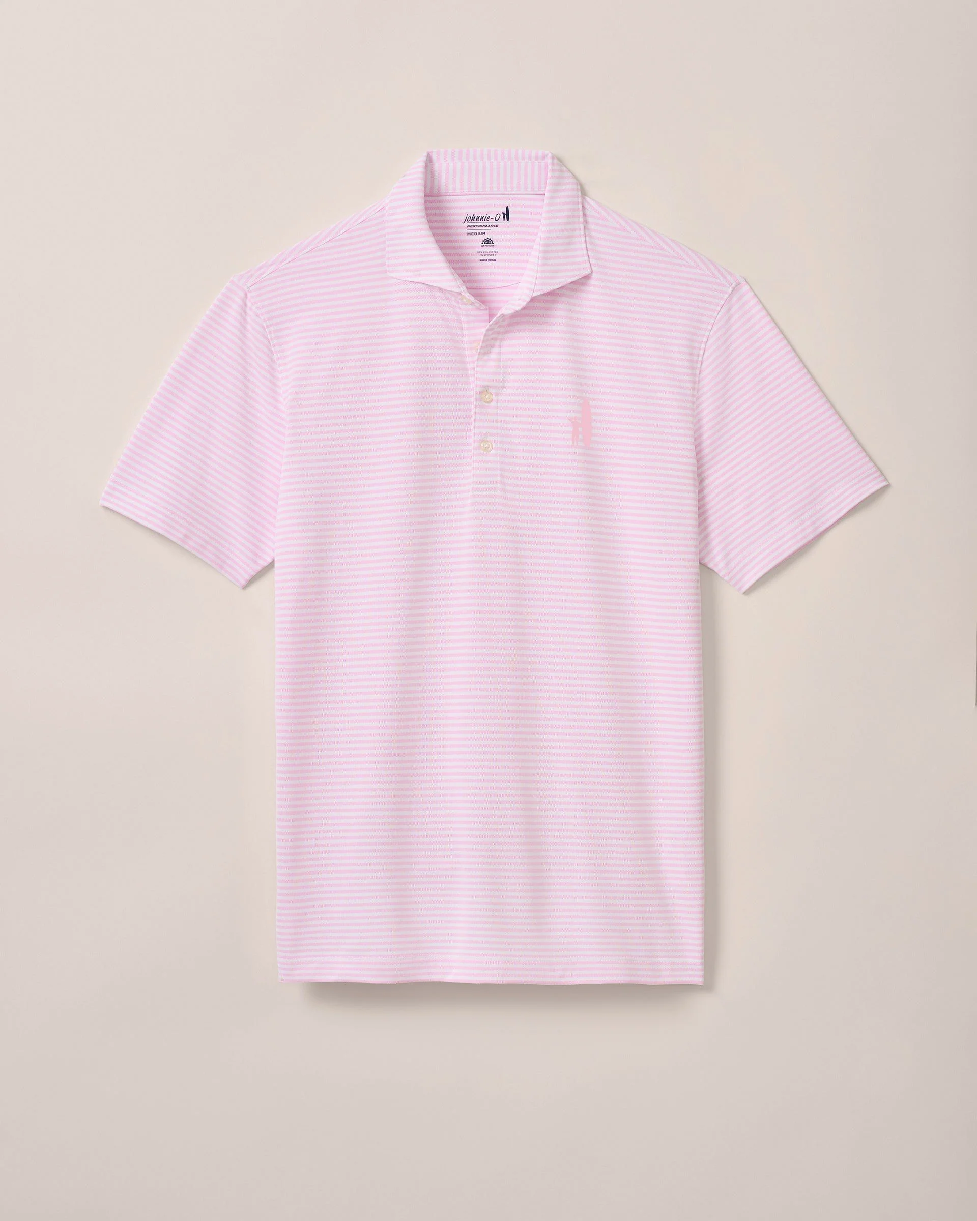 Custom Surfer Logo Performance Mesh Polo - Stetson Stripe
