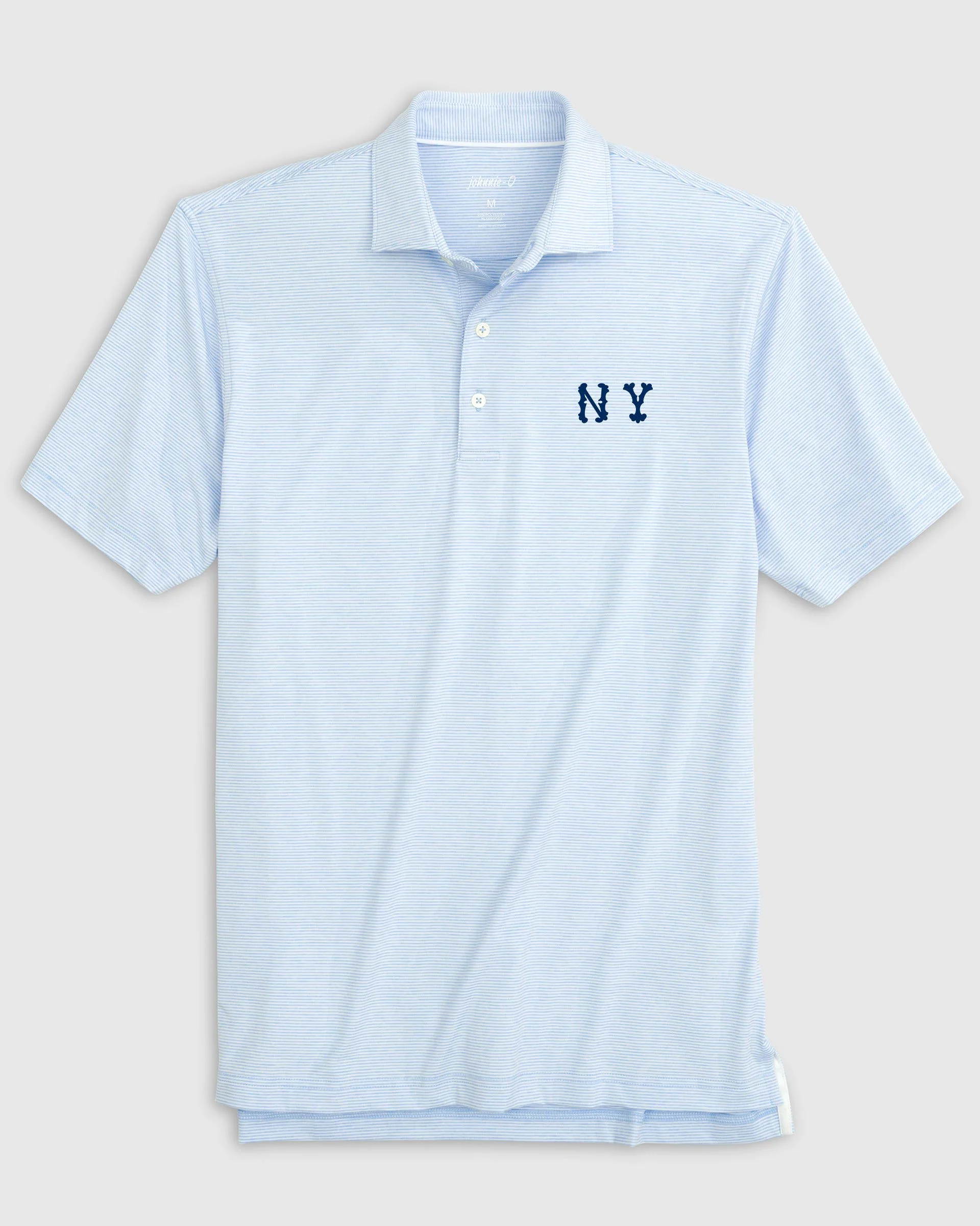 New York Yankees Lyndonn Striped Jersey Performance Polo - Cooperstown Logo