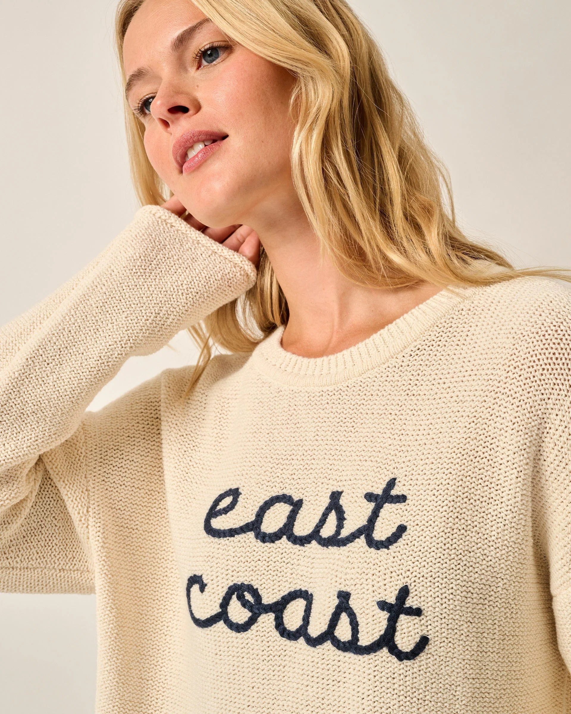 Coastal Chloe Cotton Blend Crewneck Sweater