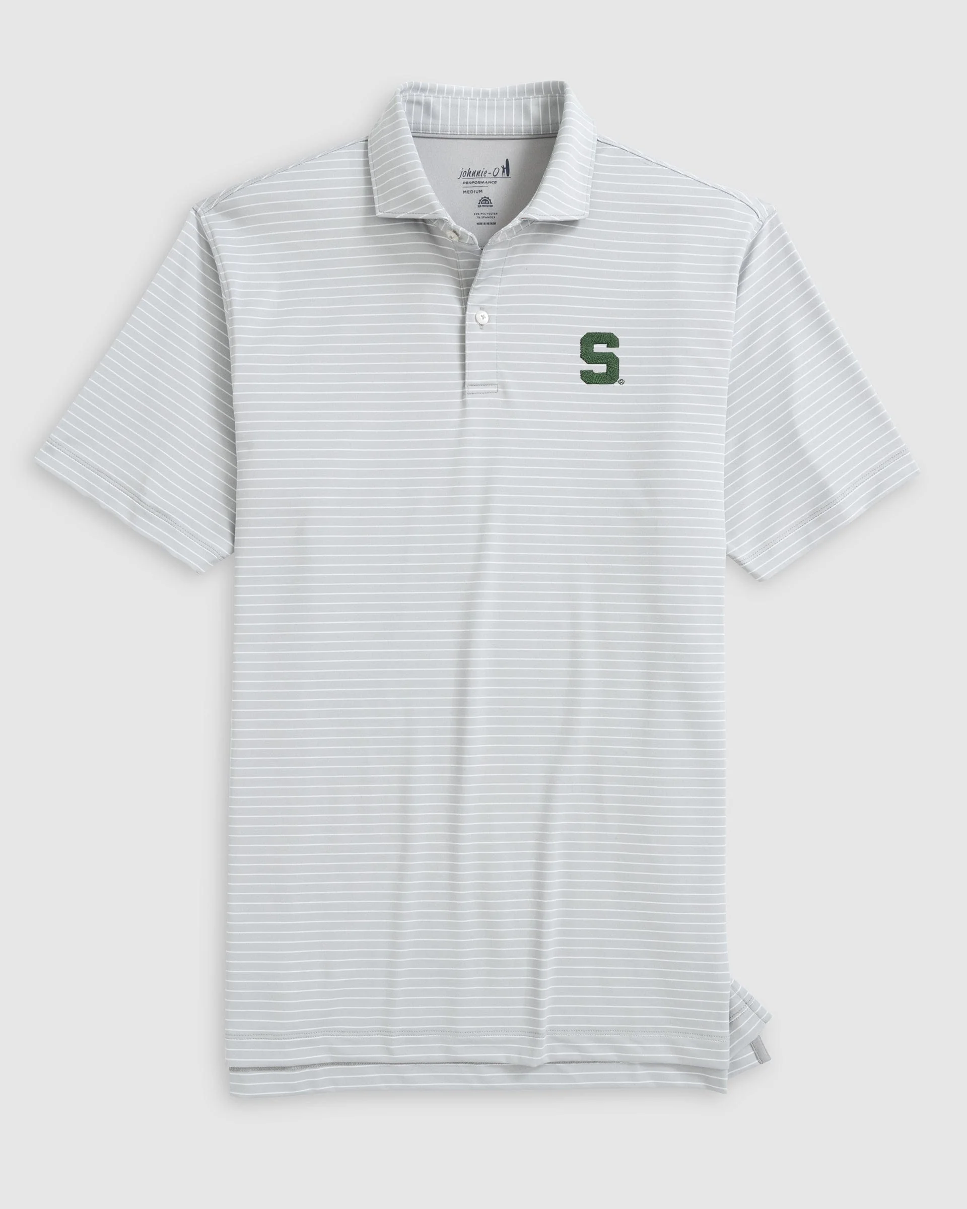 Michigan State Beau Striped Performance Jersey Polo - S Logo