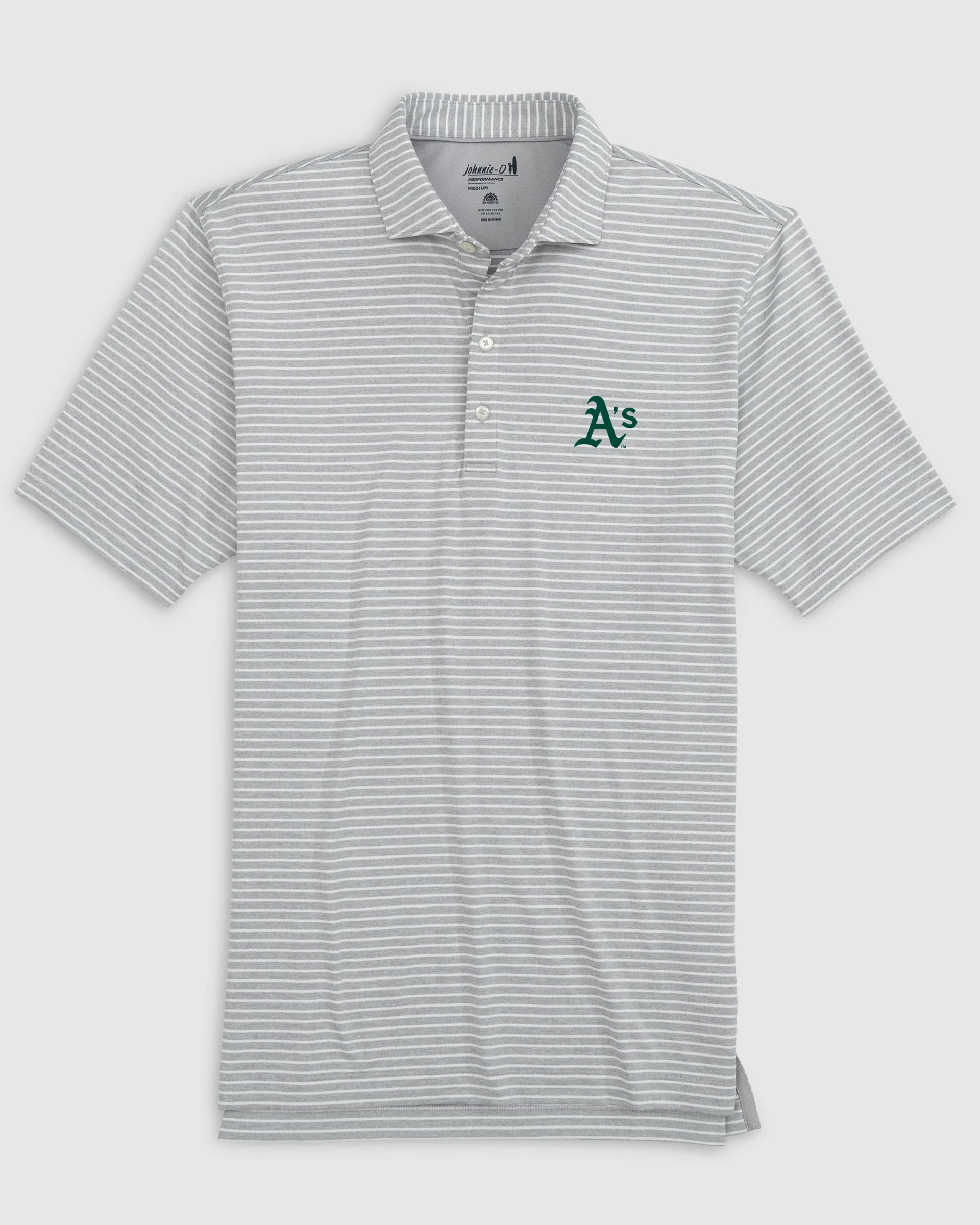 Oakland Athletics Clipperr Striped Jersey Performance Polo