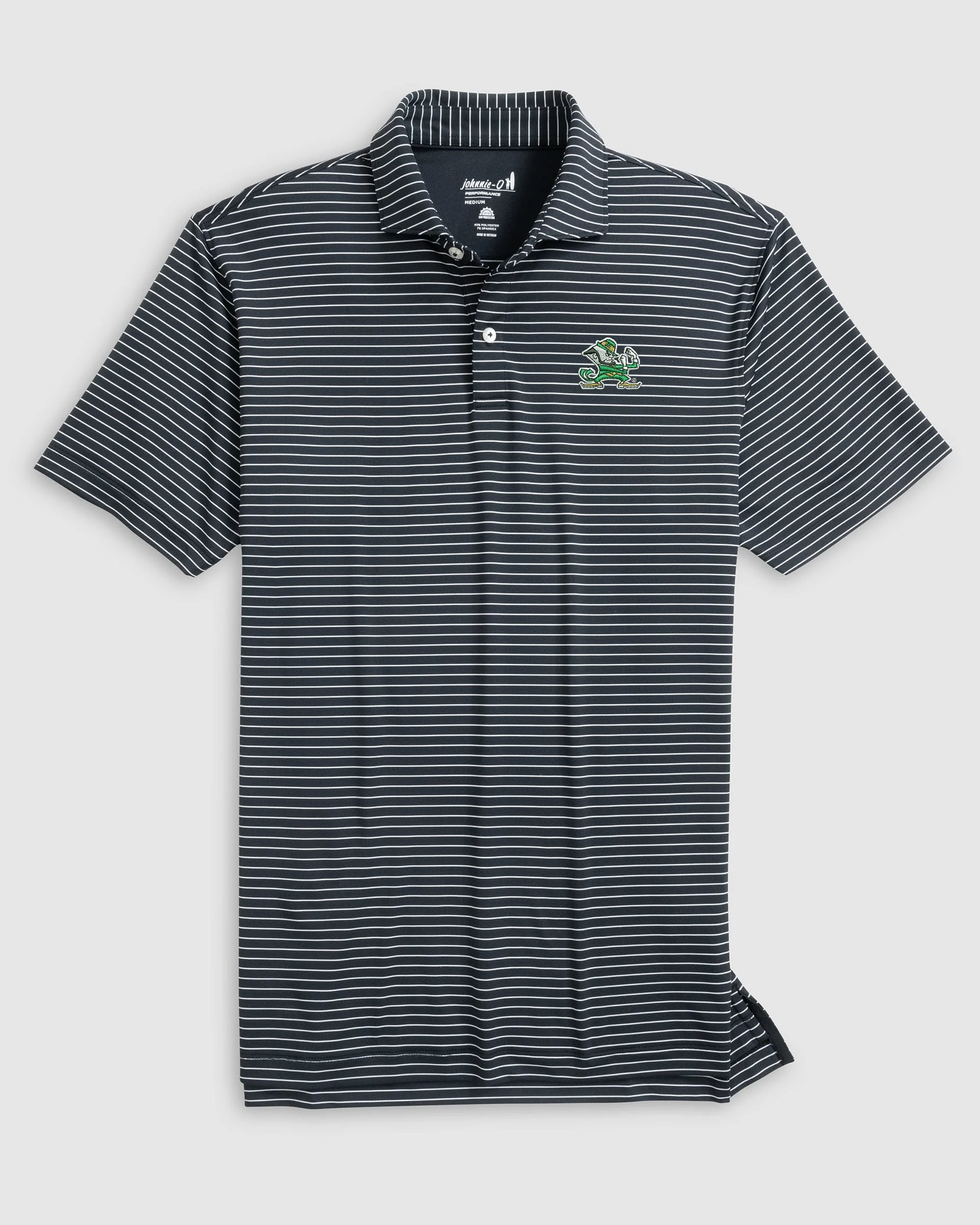 Notre Dame Beau Striped Performance Jersey Polo