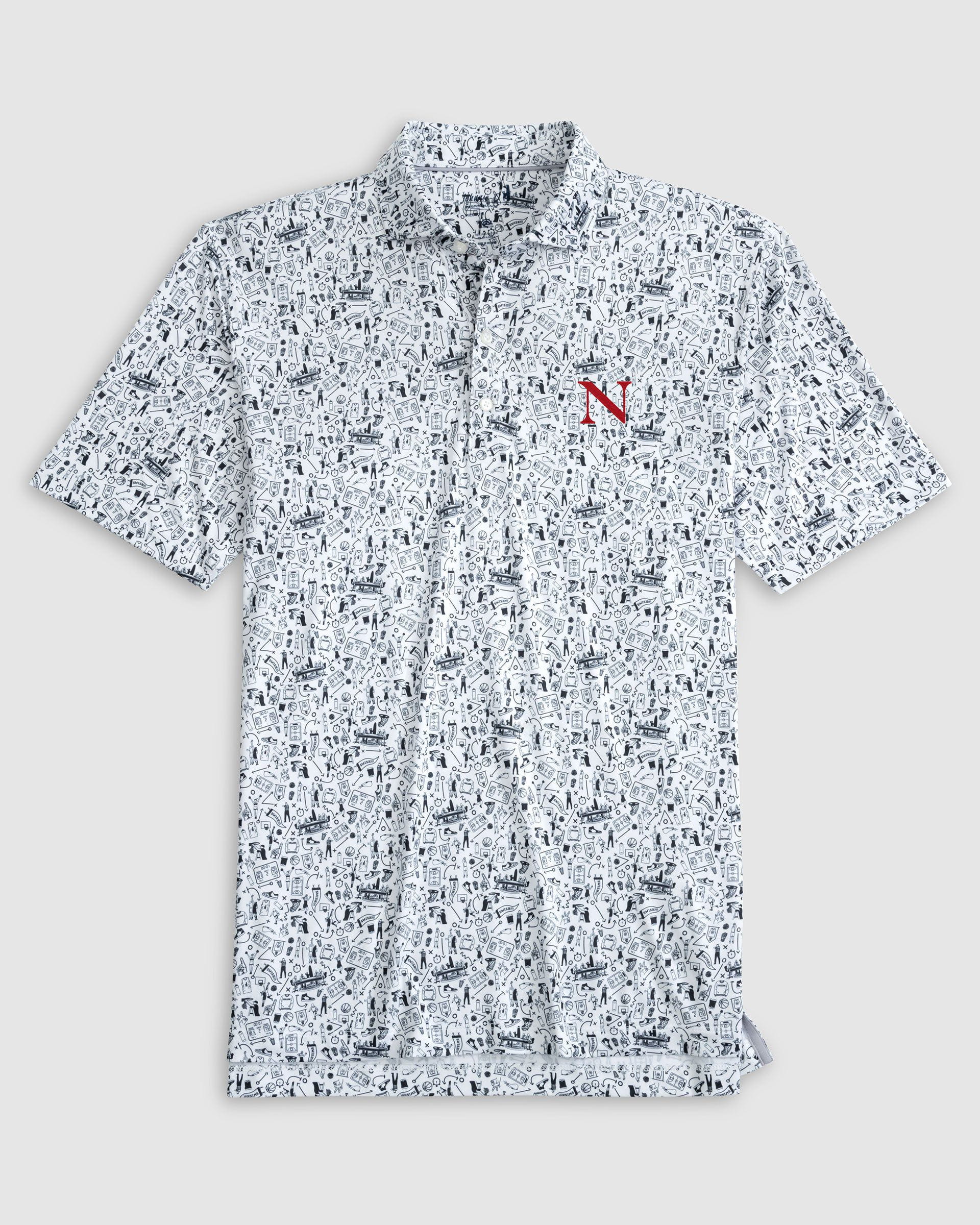 Northeastern Hoop There It Is Printed Performance Jersey Polo