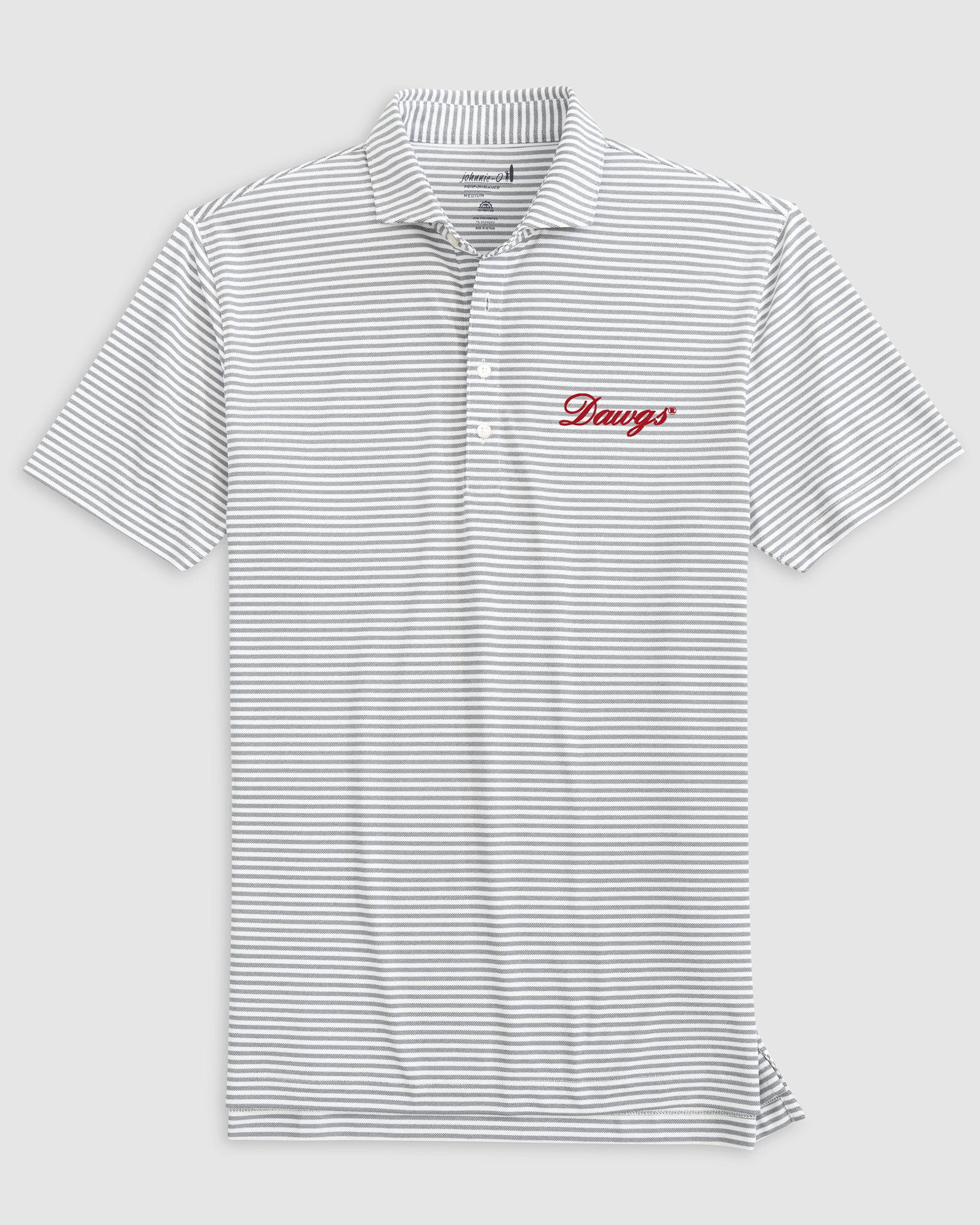 Georgia Stetsons Striped Performance Mesh Polo - Script Logo