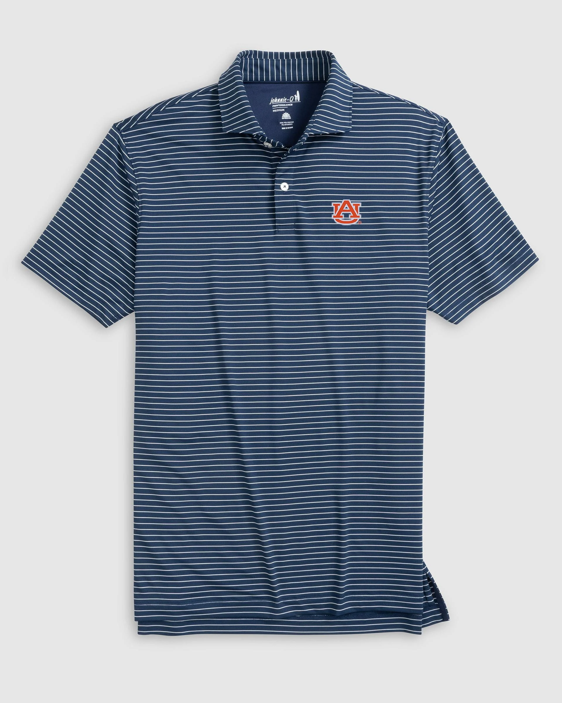 Auburn Beau Striped Performance Jersey Polo