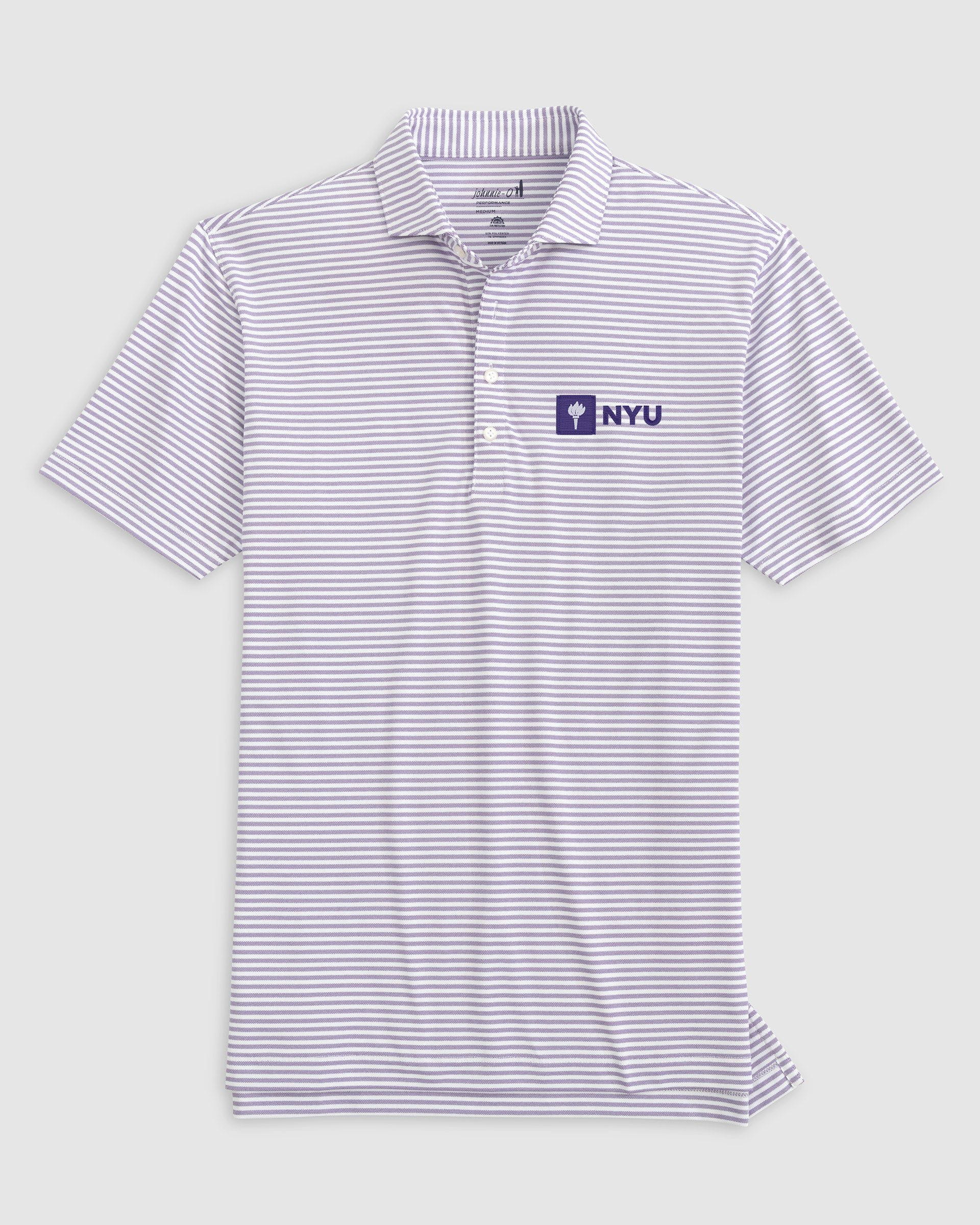 New York Stetsons Striped Performance Mesh Polo