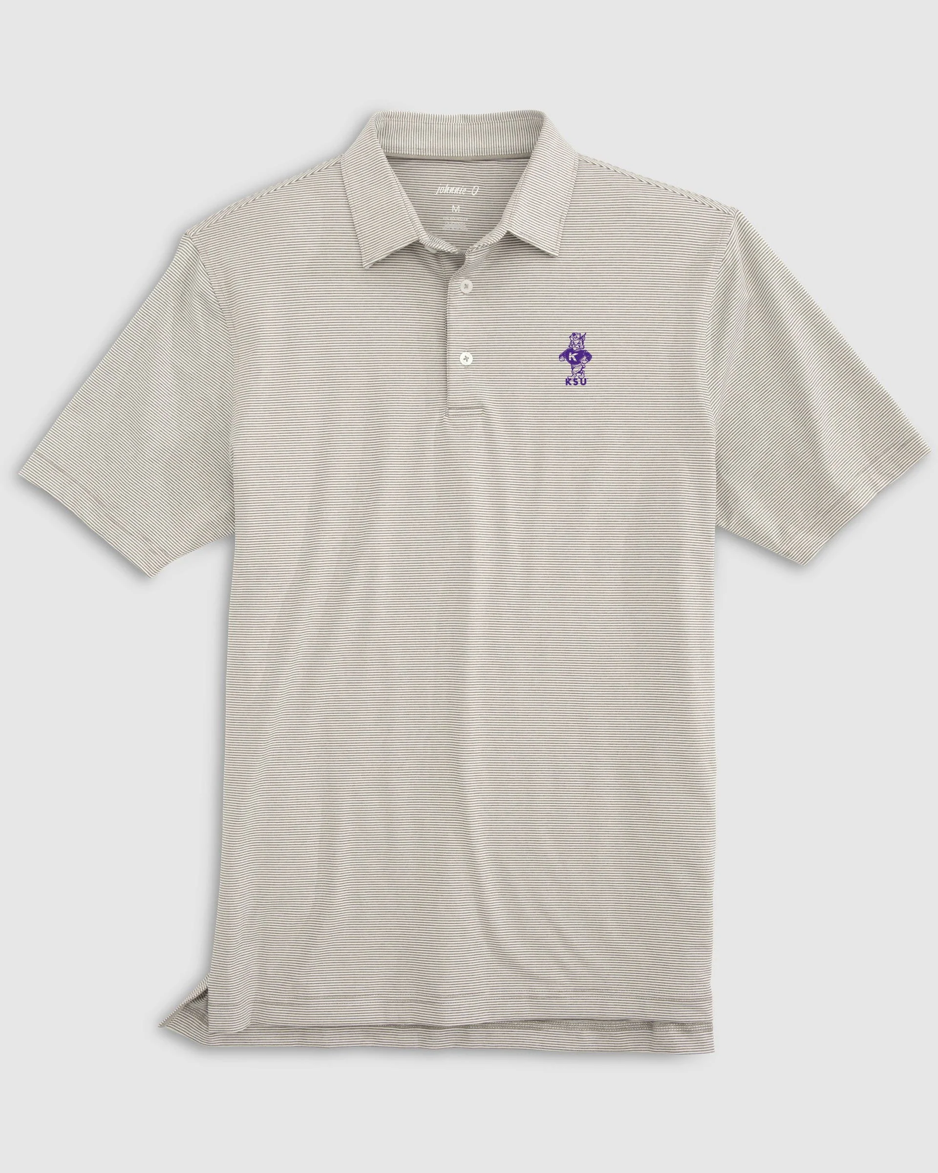 Kansas State Lyndon Striped Jersey Performance Polo - Vintage Logo