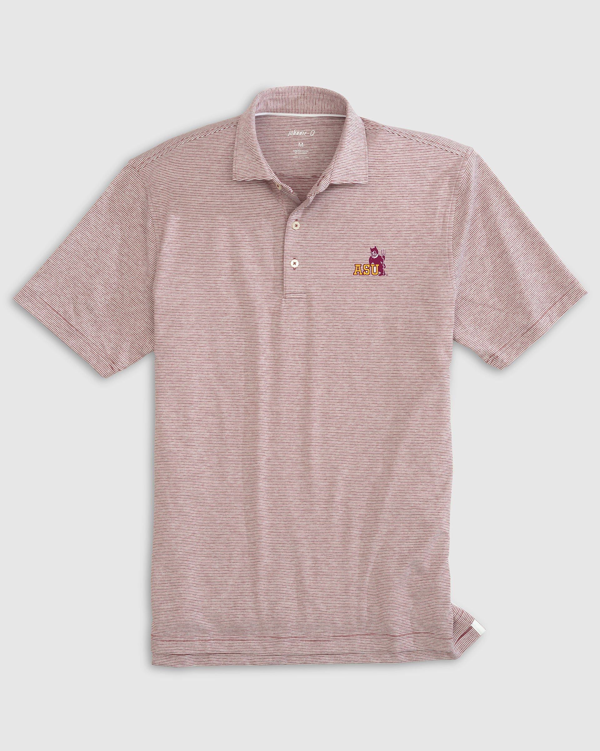 Arizona State Lyndonn Striped Jersey Performance Polo - Vault Logo