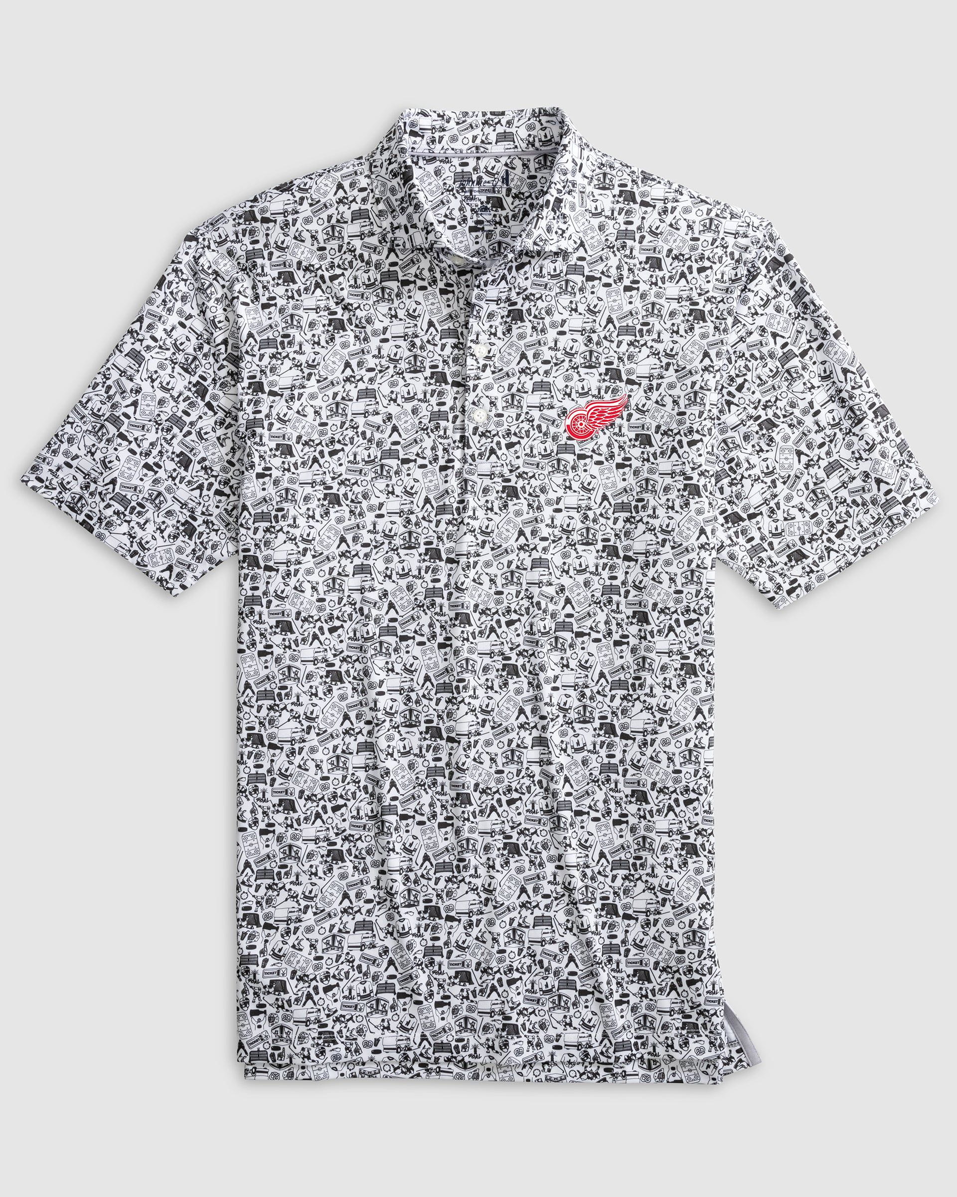 Detroit Redwings Slap Shot Performance Jersey Polo