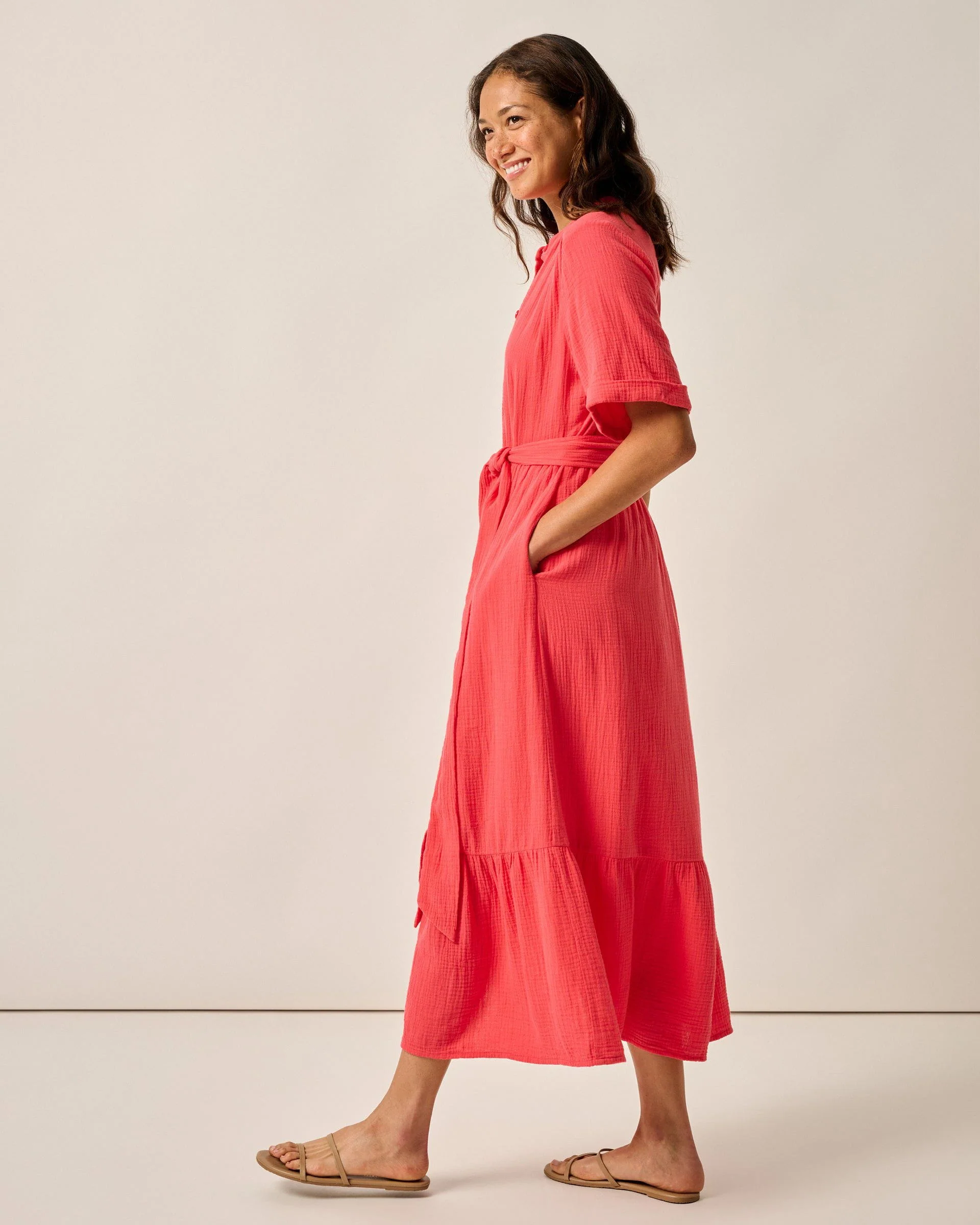 Julie Button Up Cotton Maxi Dress