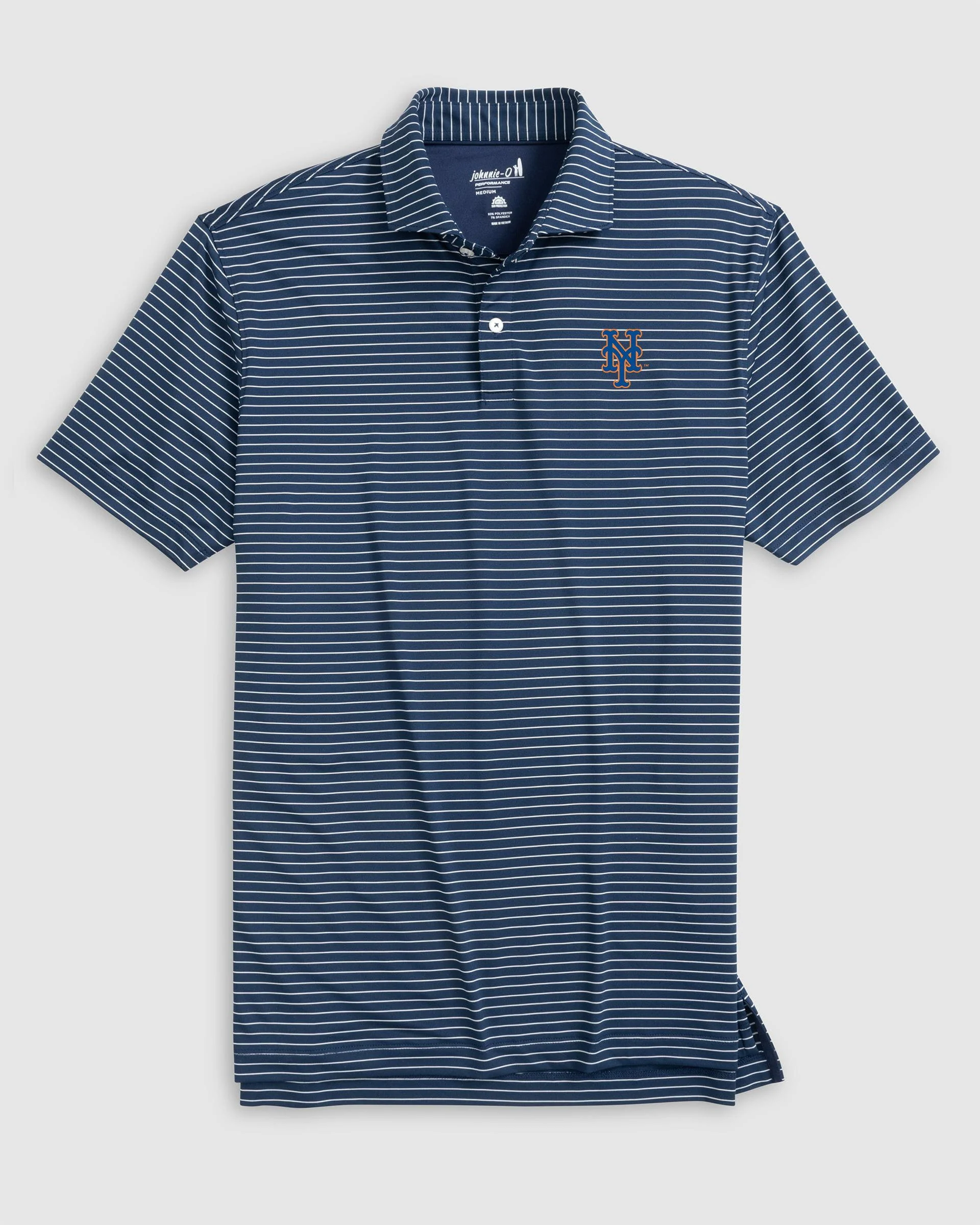 New York Mets Beau Striped Performance Jersey Polo