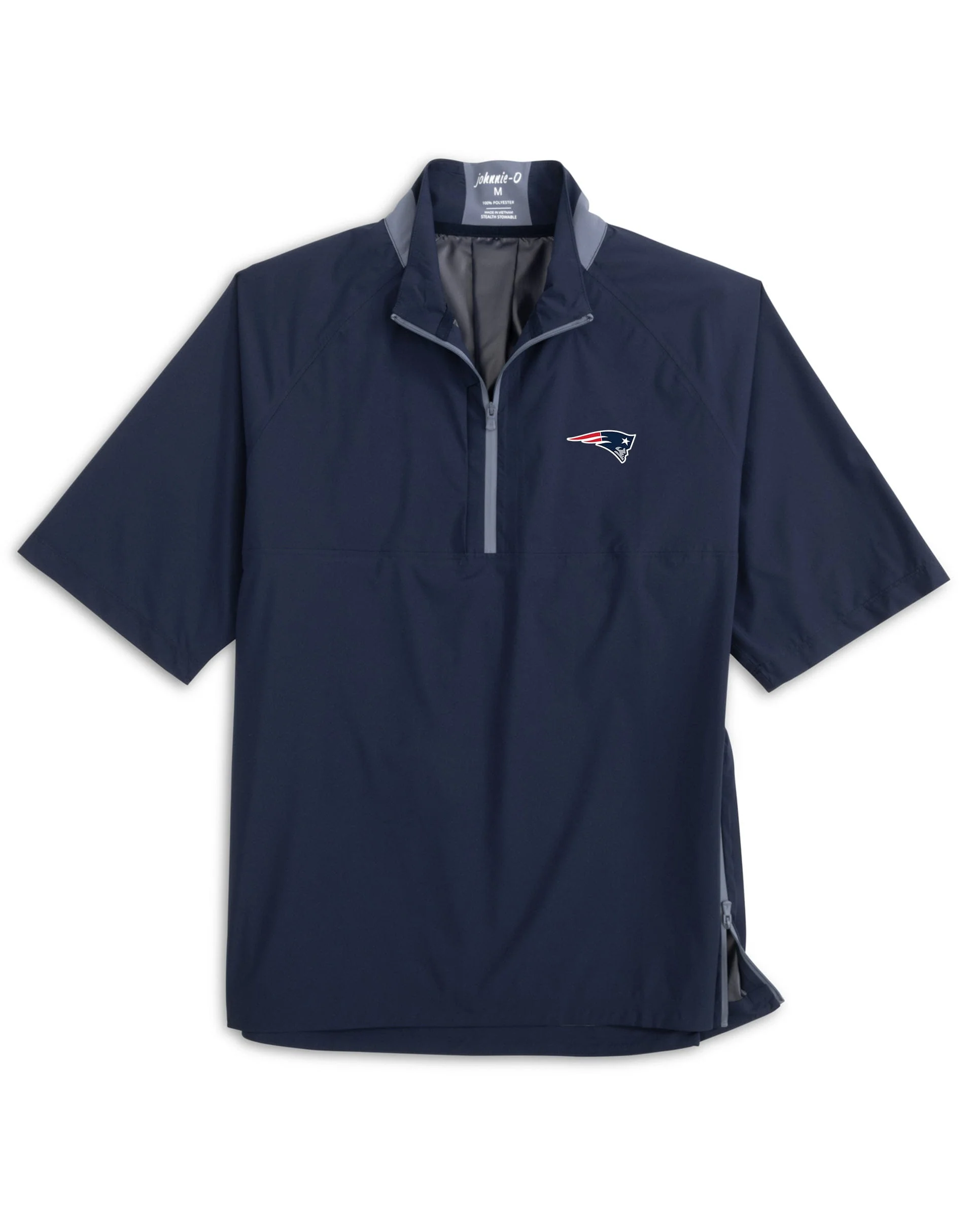 New England Patriots Stealth Stowable Short Sleeve Packable Rain Jacket