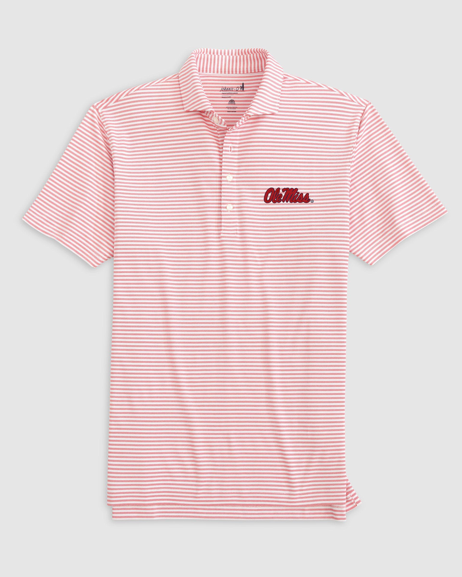 Ole Miss Stetsons Striped Performance Mesh Polo