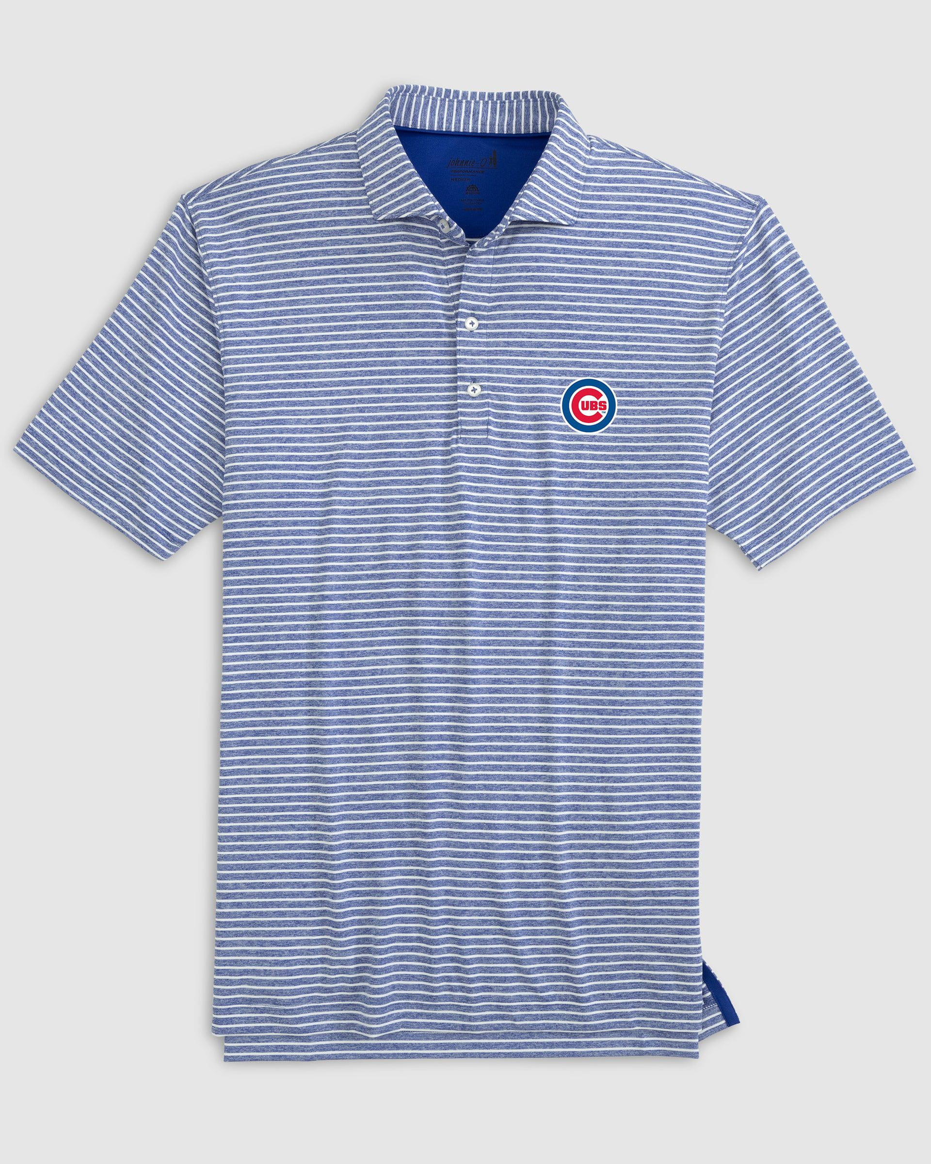 Chicago Cubs Clipperr Striped Jersey Performance Polo