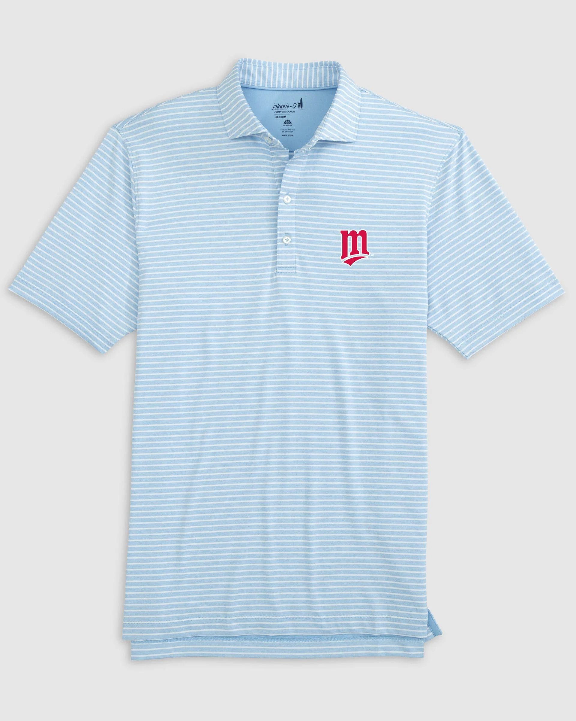 Minnesota Twins Clipperr Striped Jersey Performance Polo - Cooperstown Logo