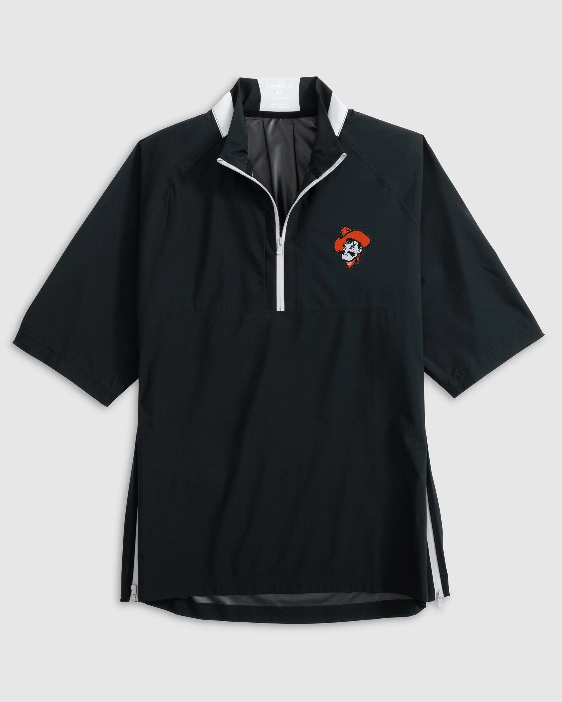 Oklahoma State Stealth Stowable Packable Rain Jacket - PistolPete Logo