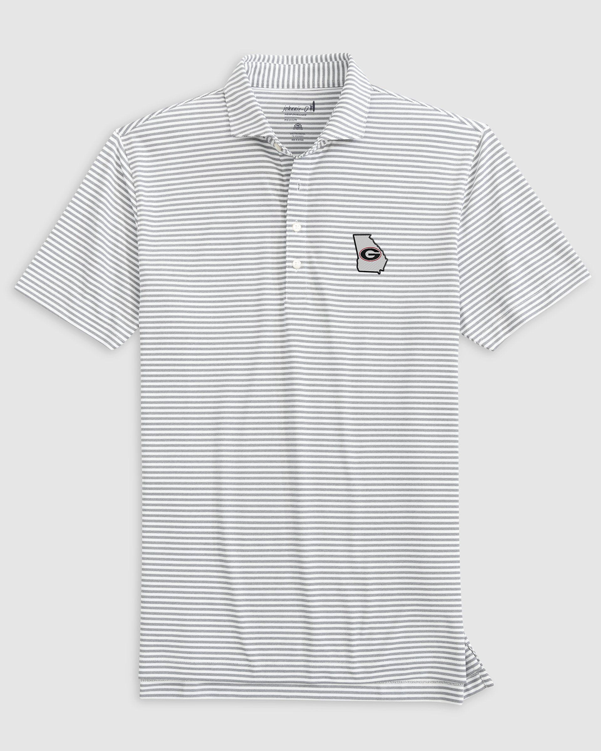 Georgia Stetsons Striped Performance Mesh Polo - State Logo