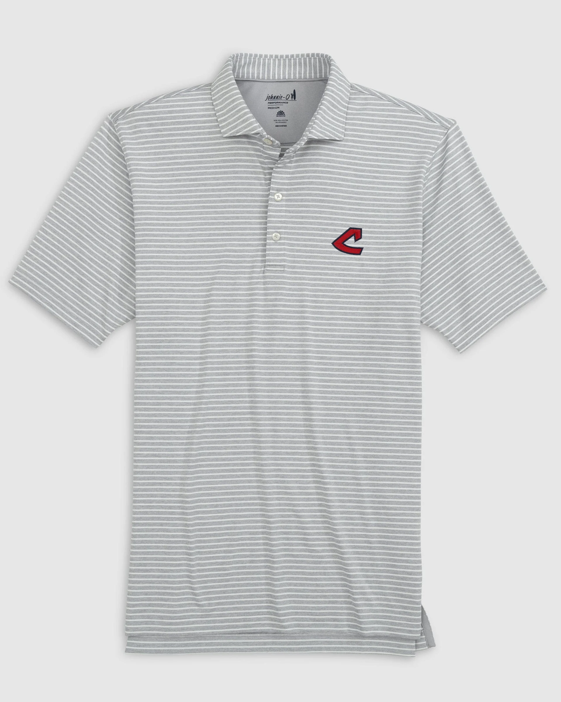 Cleveland Guardians Clipperr Striped Jersey Performance Polo - Cooperstown Logo