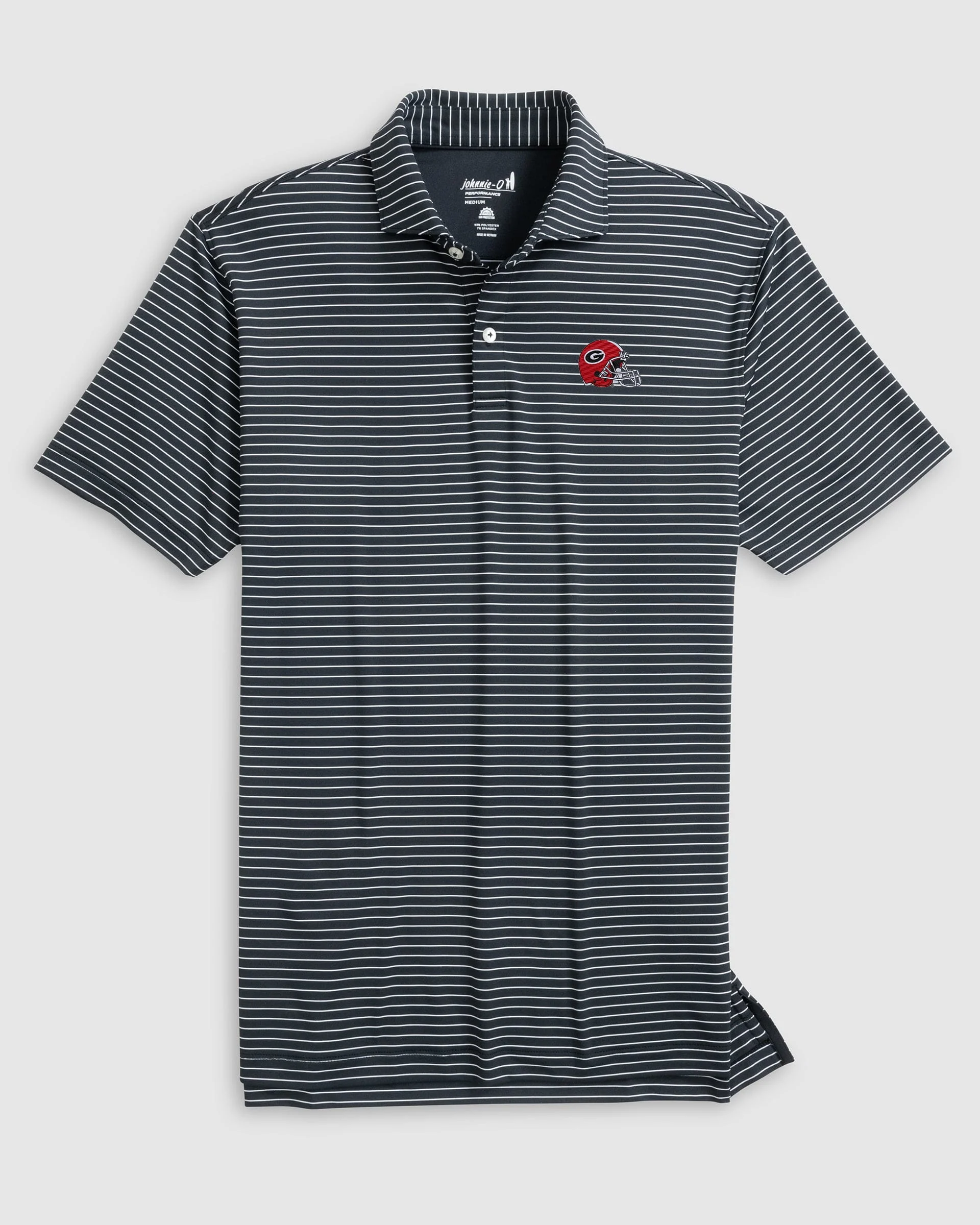Georgia Beau Striped Performance Jersey Polo - Helmet Logo
