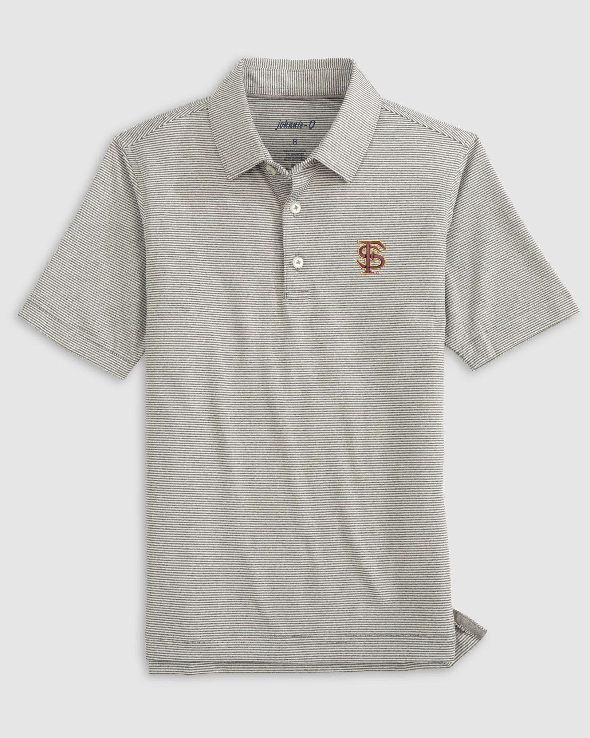 Florida State University Lyndonn Jr. Striped Jersey Performance Polo - Baseball Logo