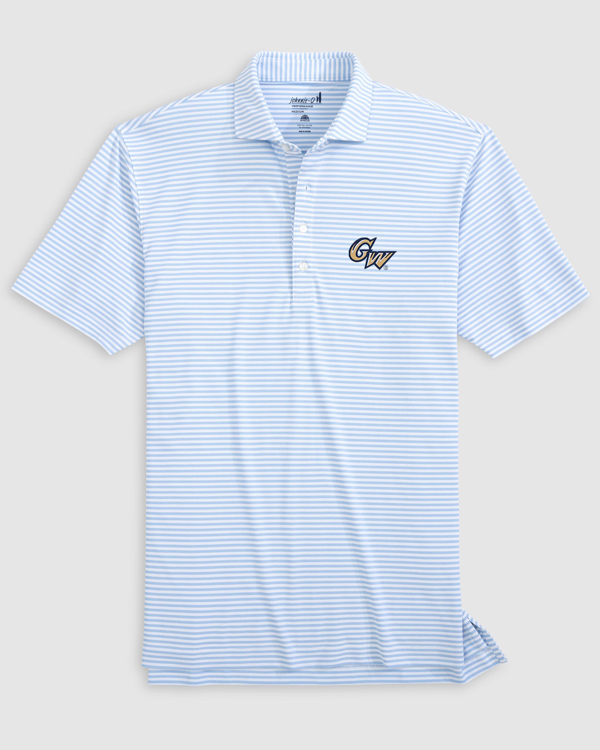 George Washington Stetsons Striped Performance Mesh Polo