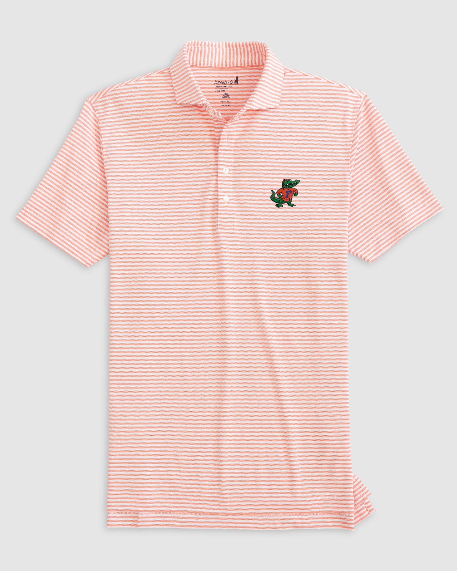 Florida Stetsons Striped Performance Mesh Polo - Vault Logo