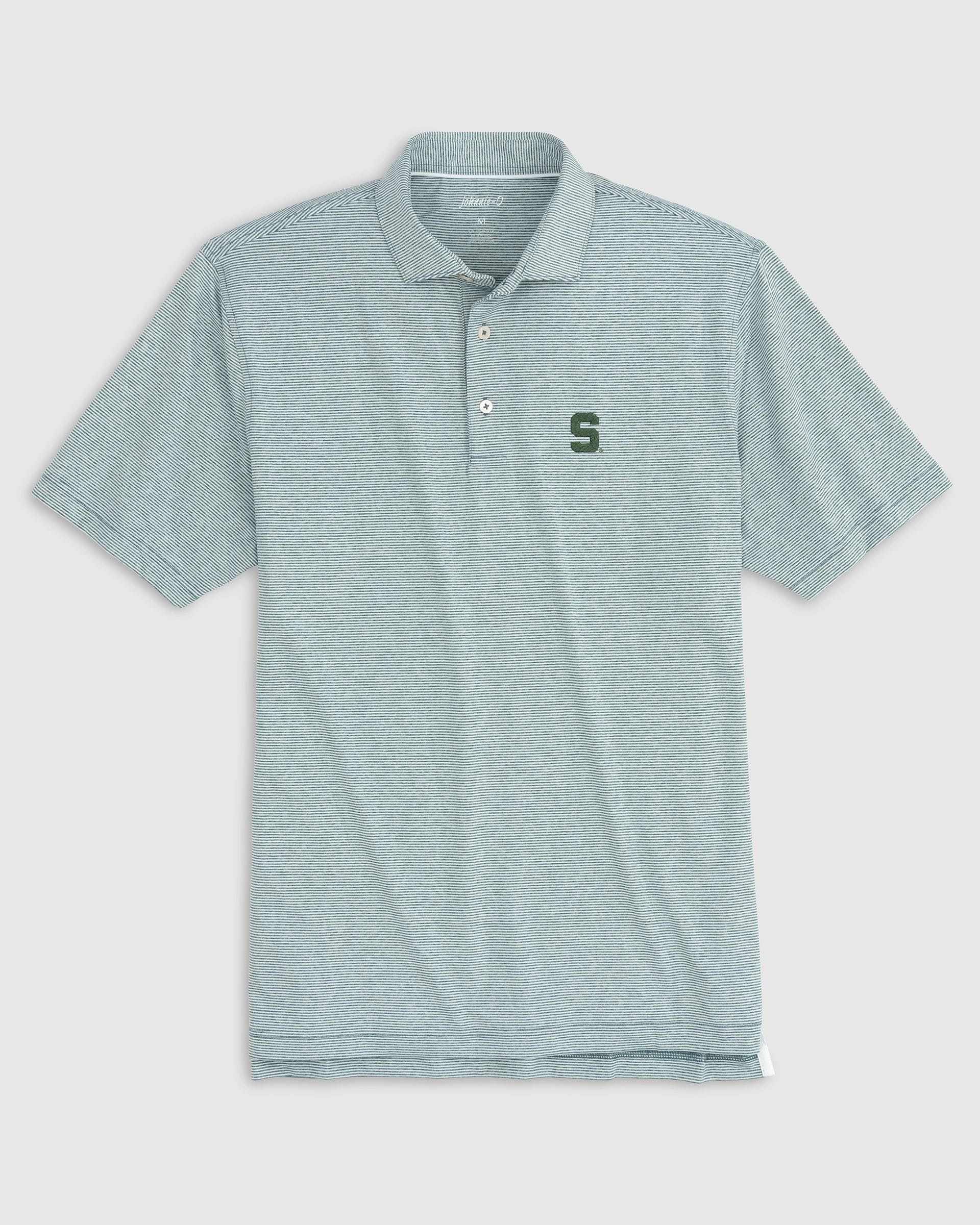 Michigan State Lyndonn Striped Jersey Performance Polo - S Logo
