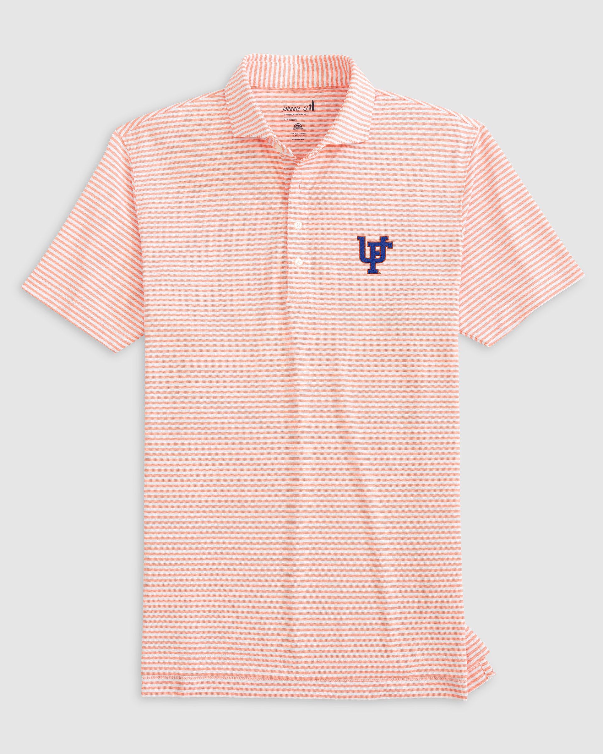 Florida Stetsons Striped Performance Mesh Polo - Vault Logo