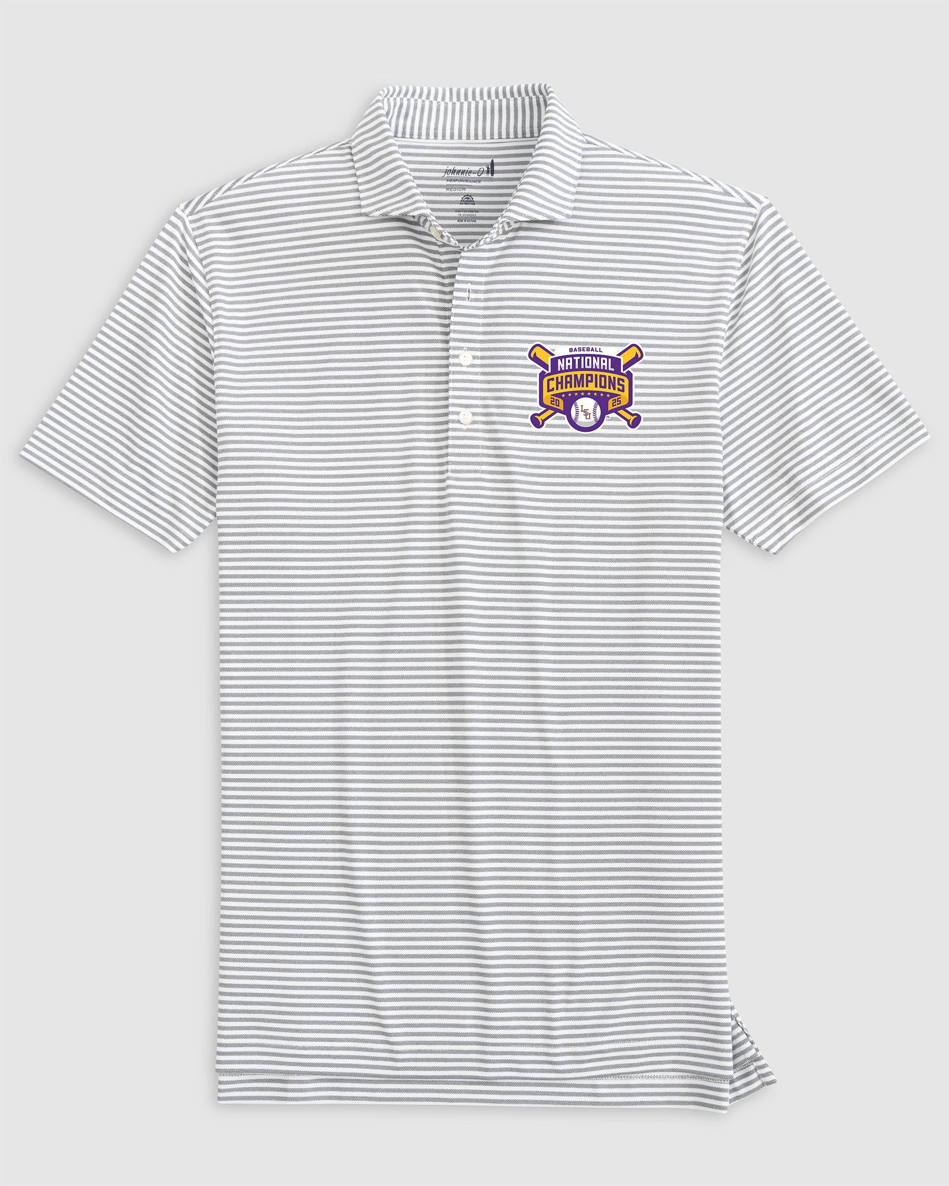 Louisiana State Stetsons Performance Mesh Polo - College World Series Championship Logo