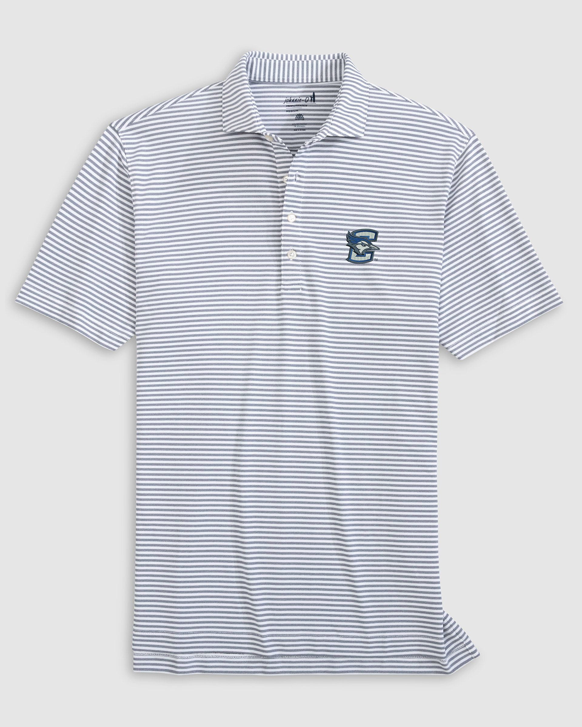 Creighton Stetsons Striped Performance Mesh Polo