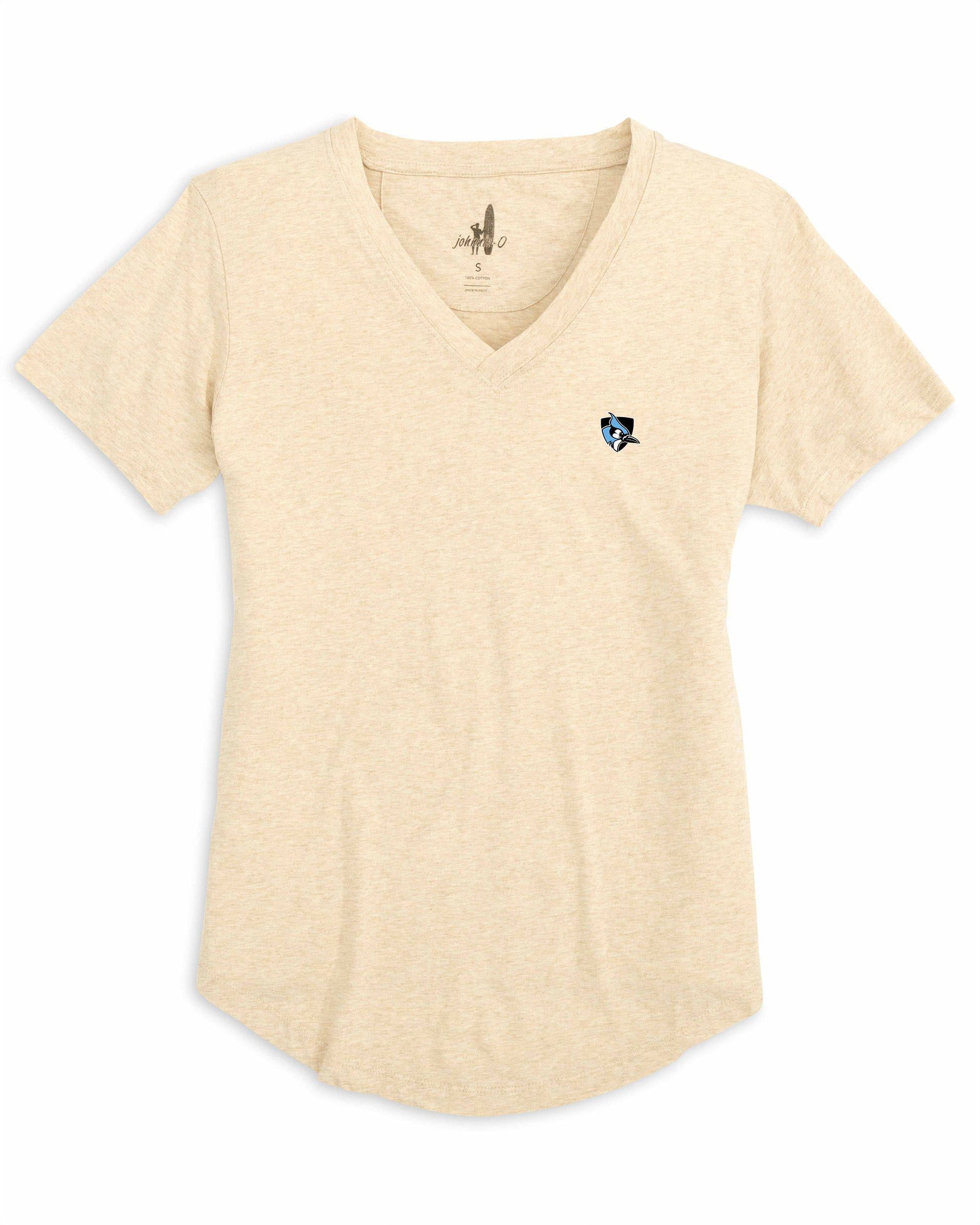 Johns Hopkins V-Neck T-Shirt- Athletic Logo