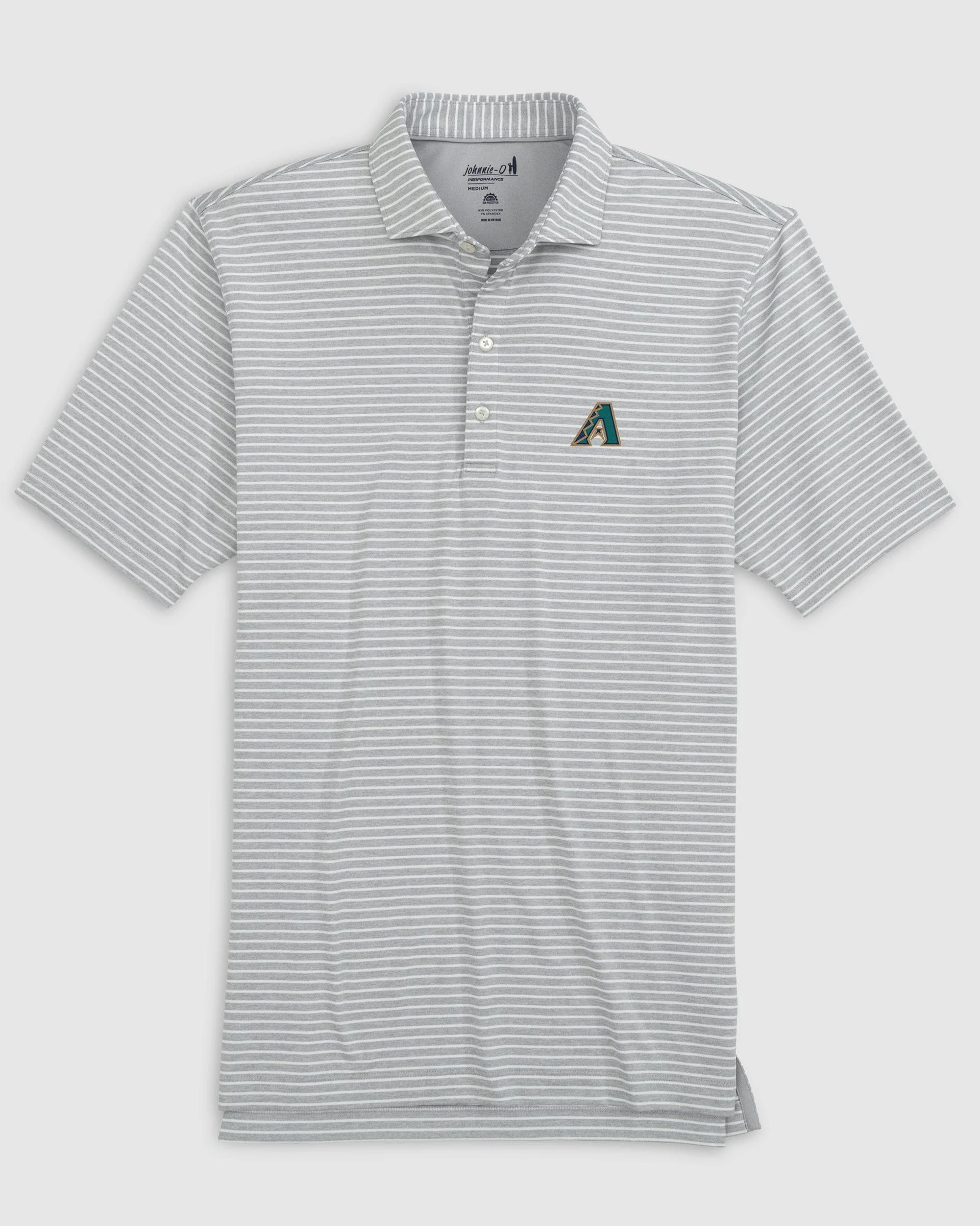 Arizona Diamondbacks Clipperr Striped Jersey Performance Polo - Cooperstown Logo