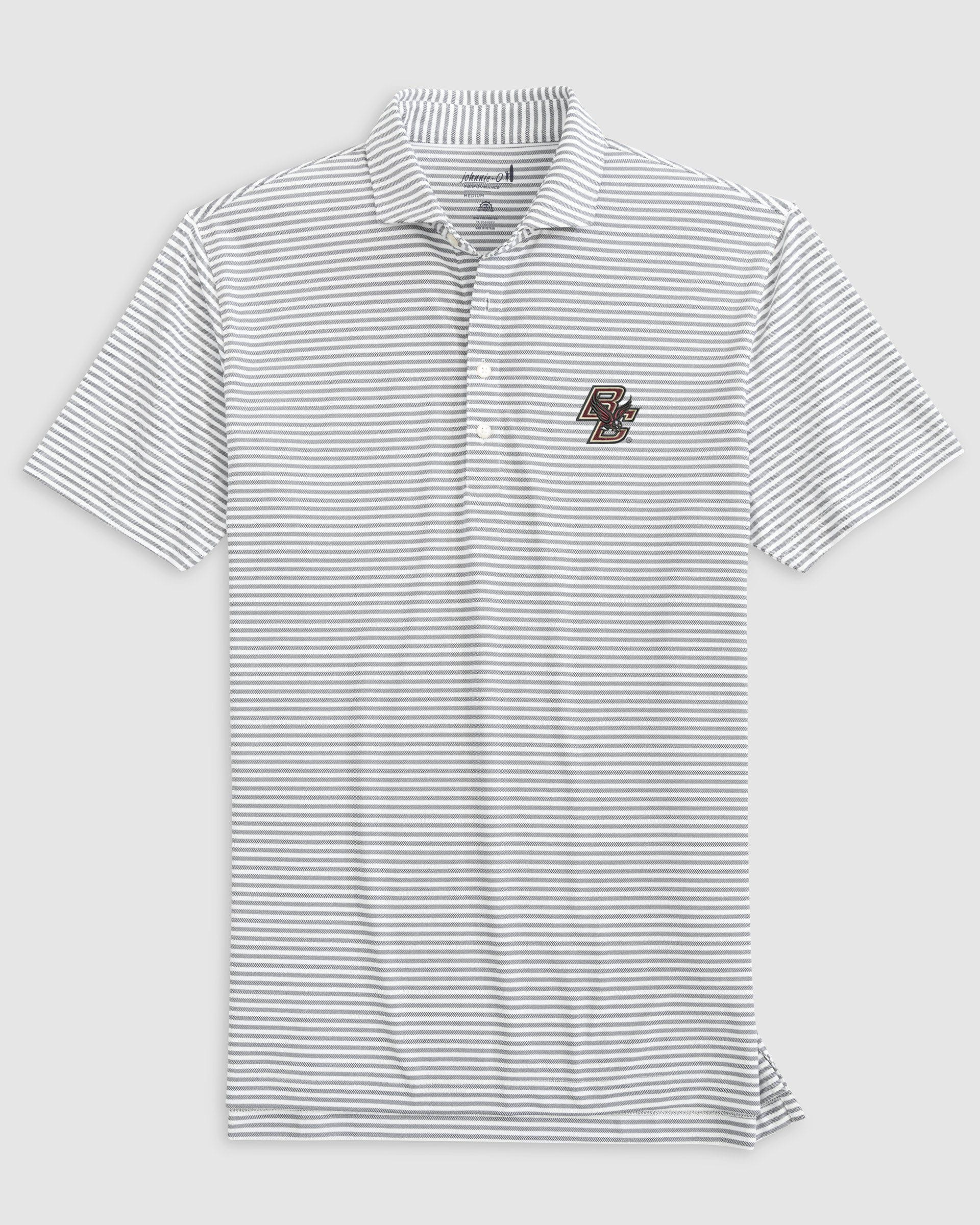 Boston College Stetsons Striped Performance Mesh Polo