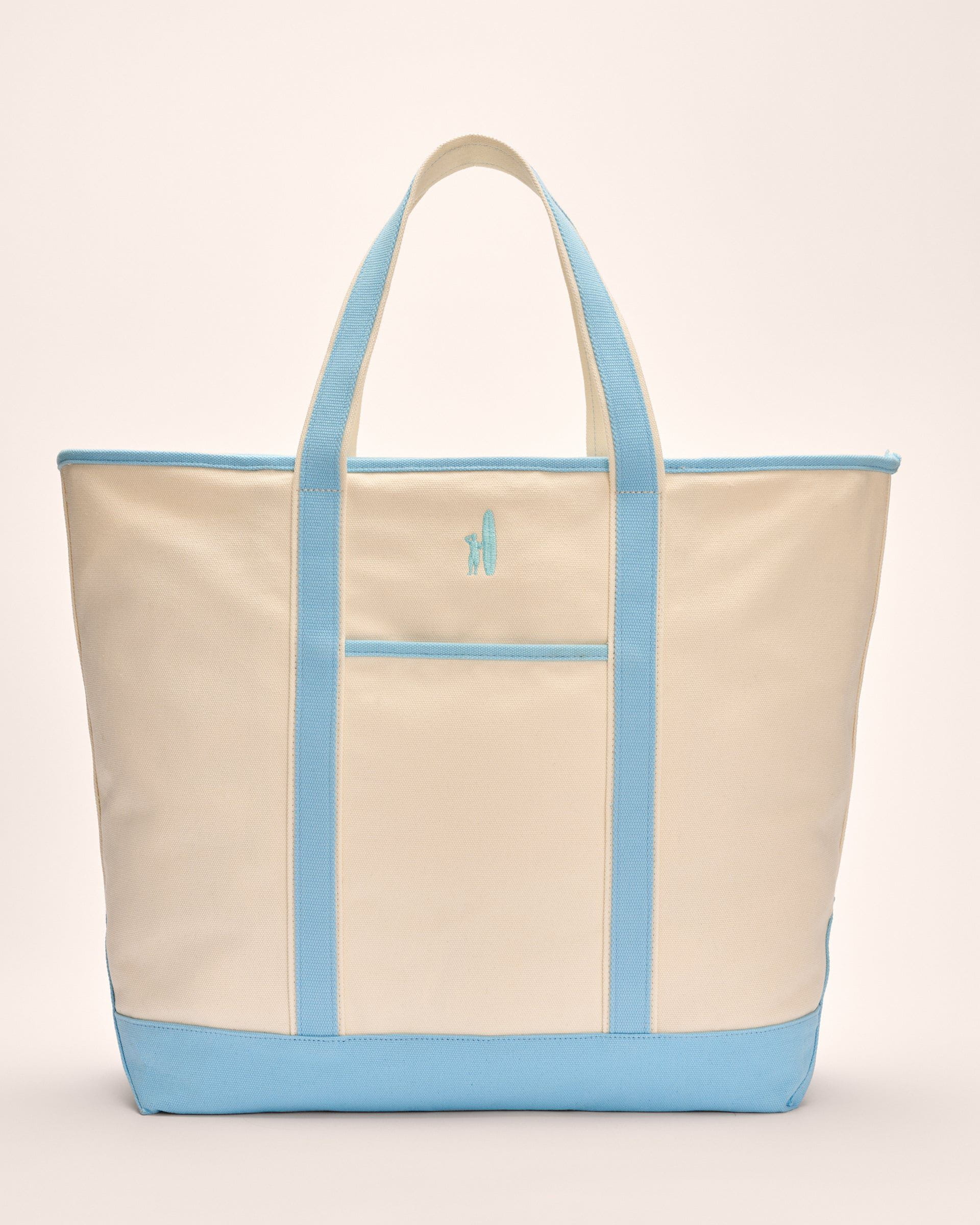 Color Block Canvas Tote Bag