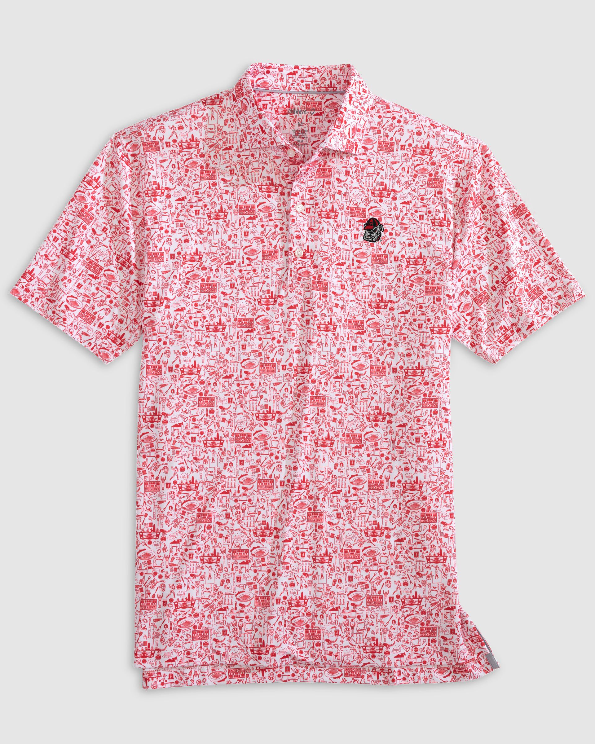 Georgia Tailgater 2.0 Printed Jersey Performance Polo - Bulldog Head Logo