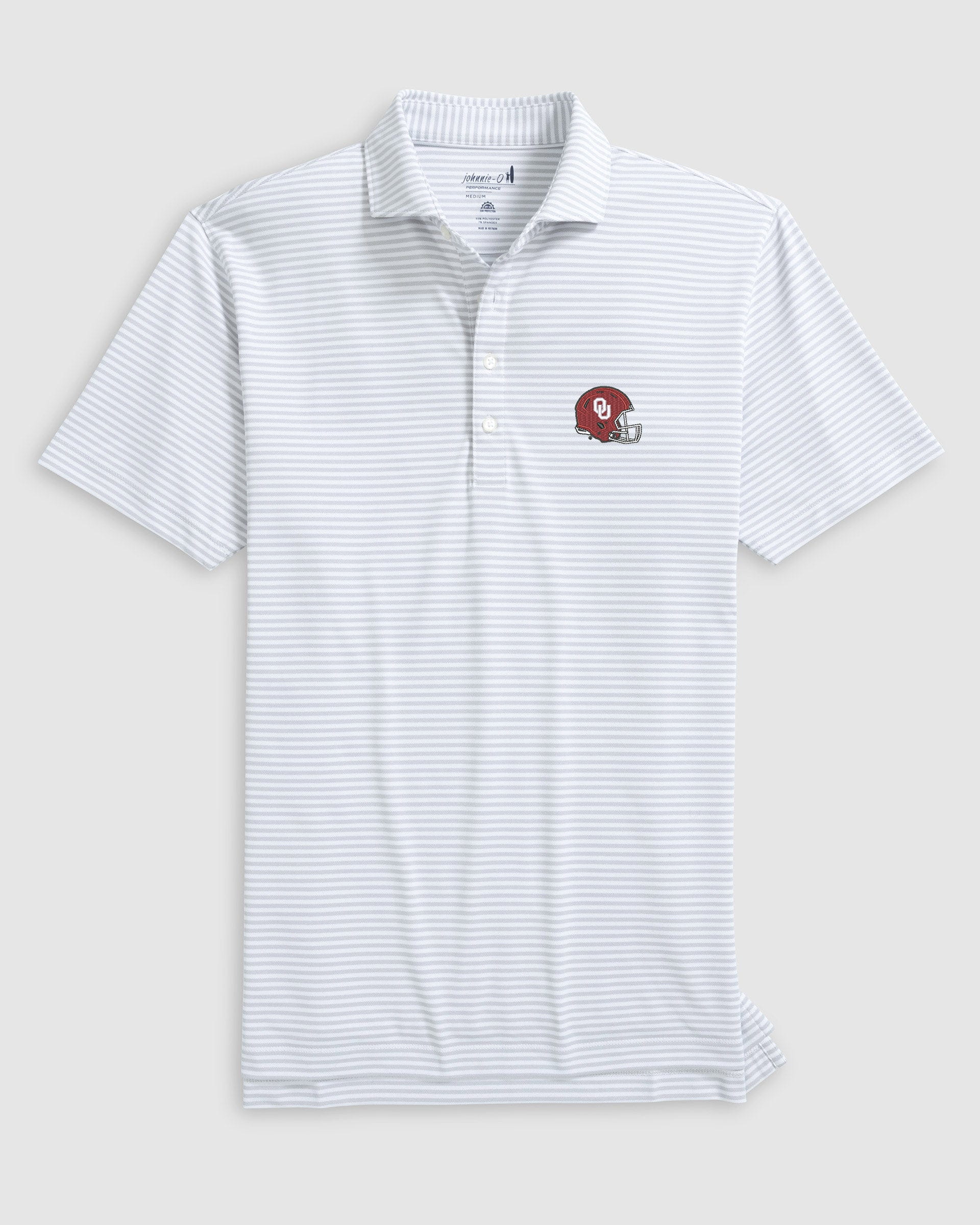 Oklahoma Stetsons Striped Performance Mesh Polo - Helmet Logo