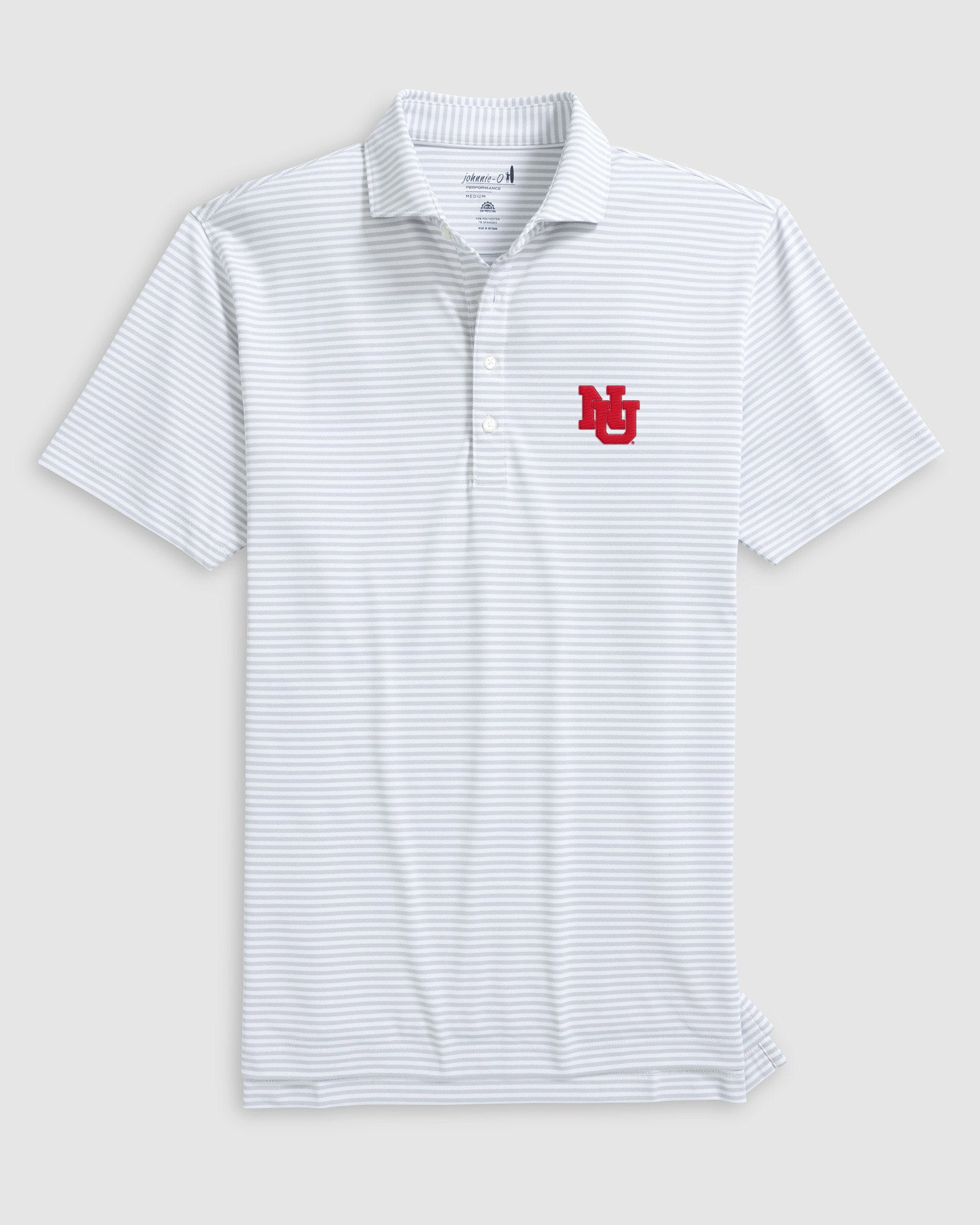 Nebraska Stetsons Striped Performance Mesh Polo - Vault Logo