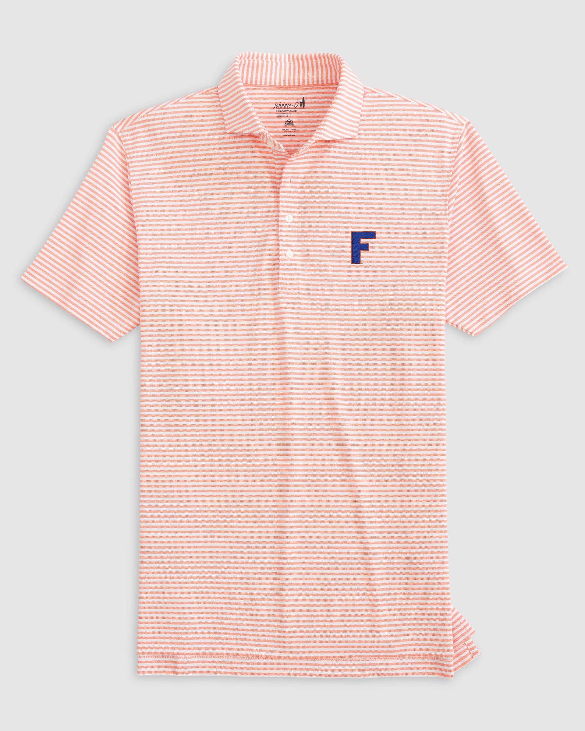 Florida Stetsons Striped Performance Mesh Polo - Vault Logo