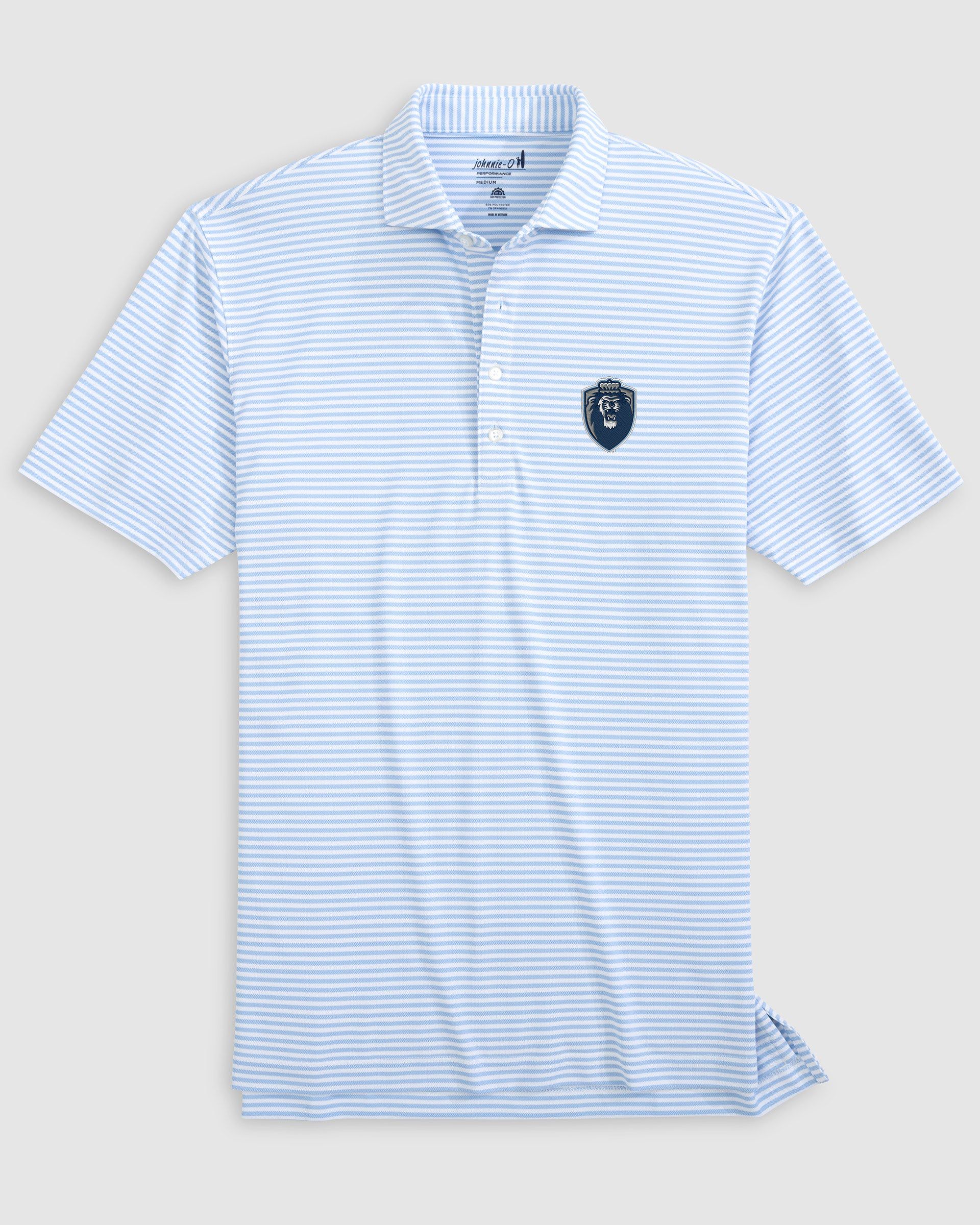 Old Dominion Stetsons Striped Performance Mesh Polo - Big Blue Logo