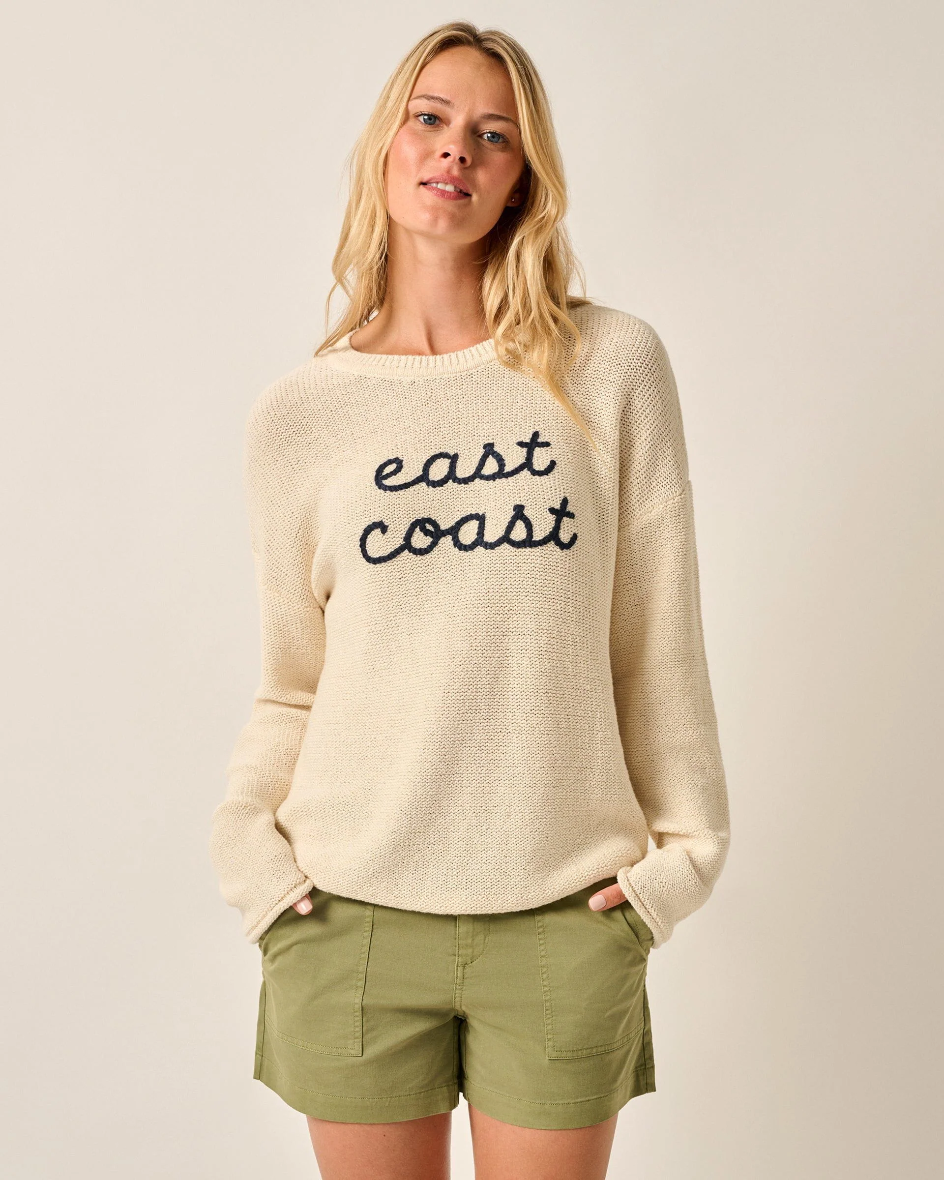 Coastal Chloe Cotton Blend Crewneck Sweater