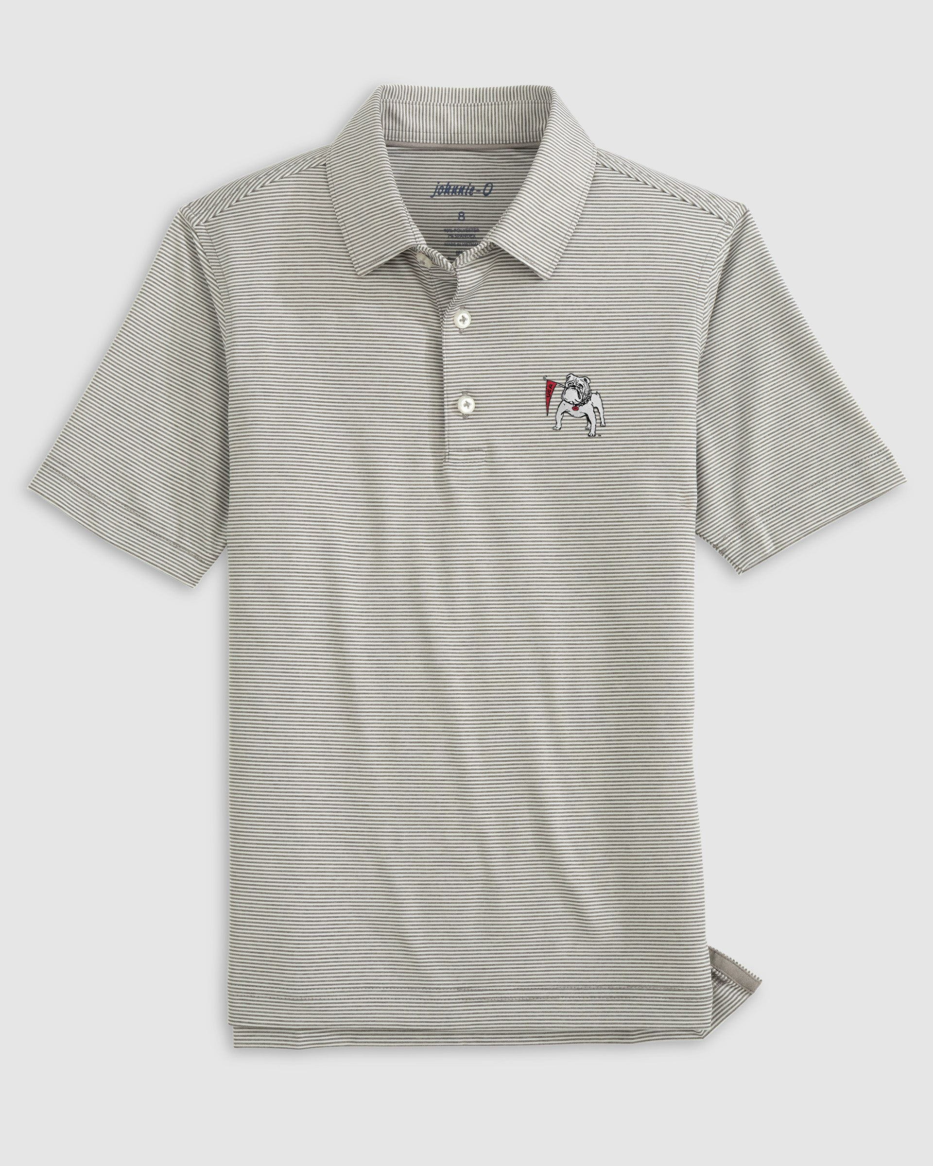 Georgia Lyndonn Jr. Striped Performance Jersey Polo - Vault Logo