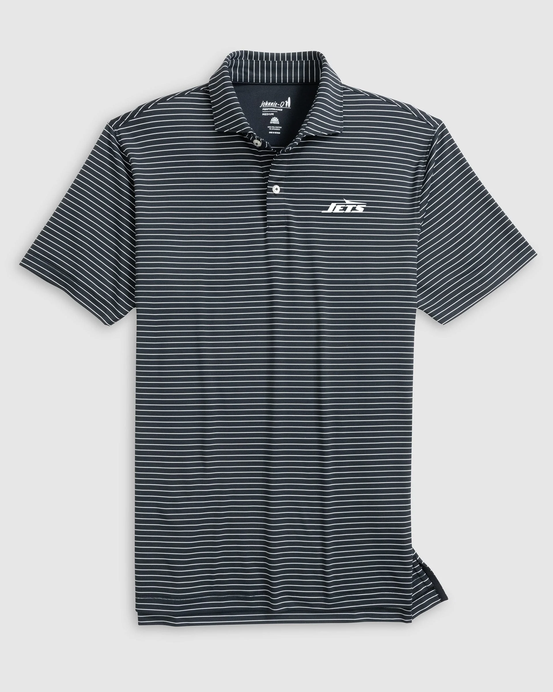 New York Jets Beau Striped Performance Jersey Polo