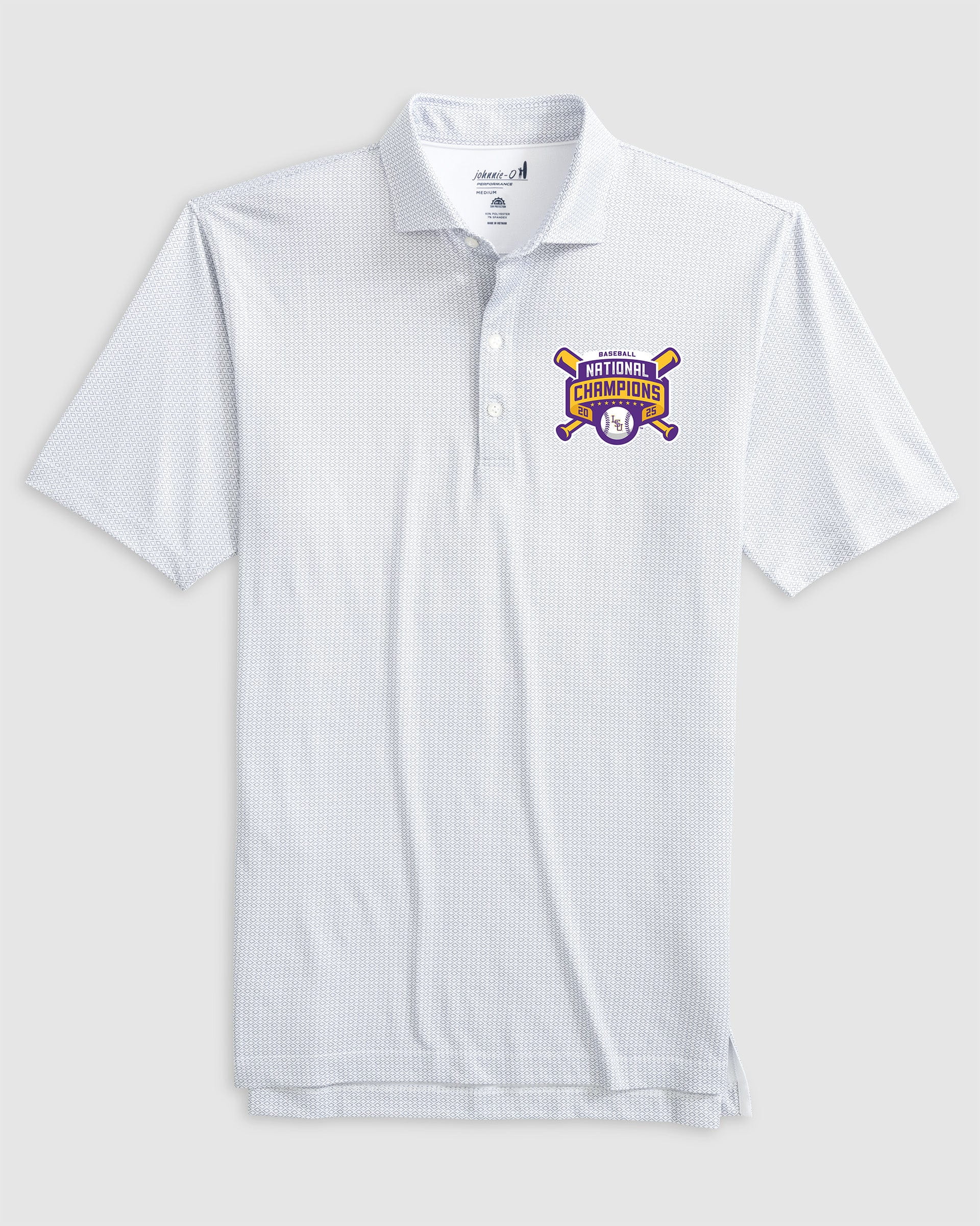Louisiana State Slade Printed Jersey Performance Polo - College World Series Championship Logo